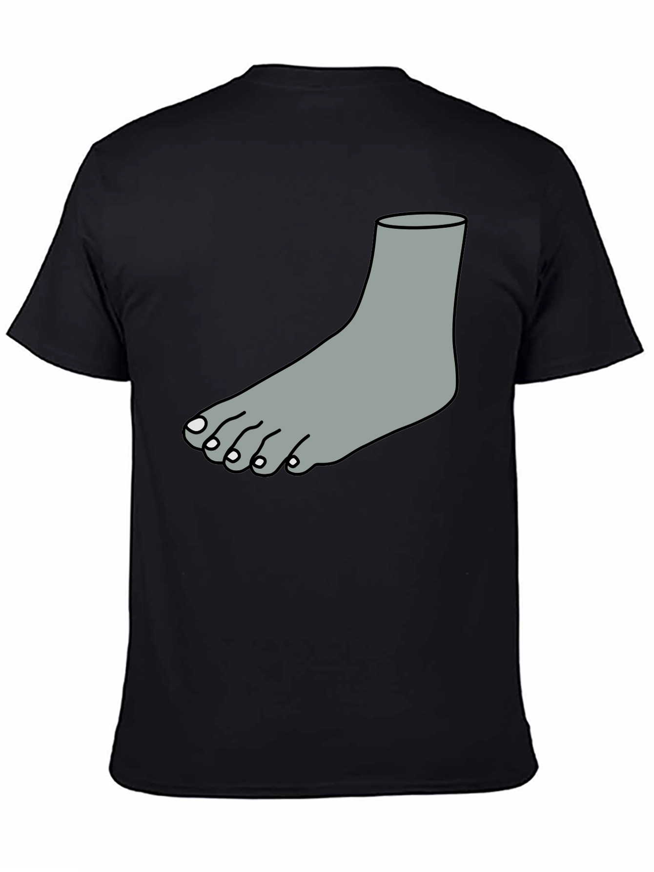 Funny Foot Graphic T-Shirt - Black