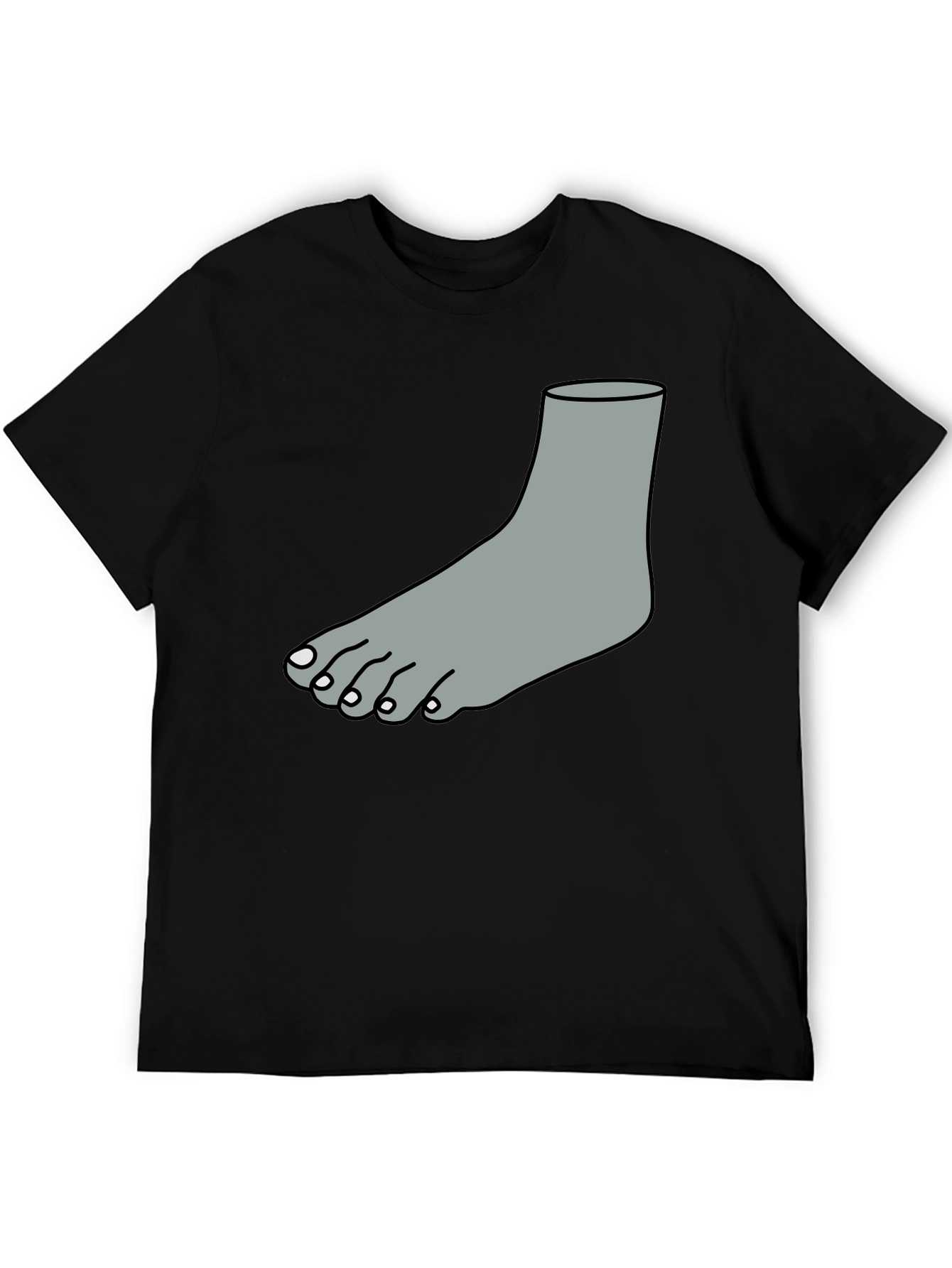 Funny Foot Graphic T-Shirt - Black