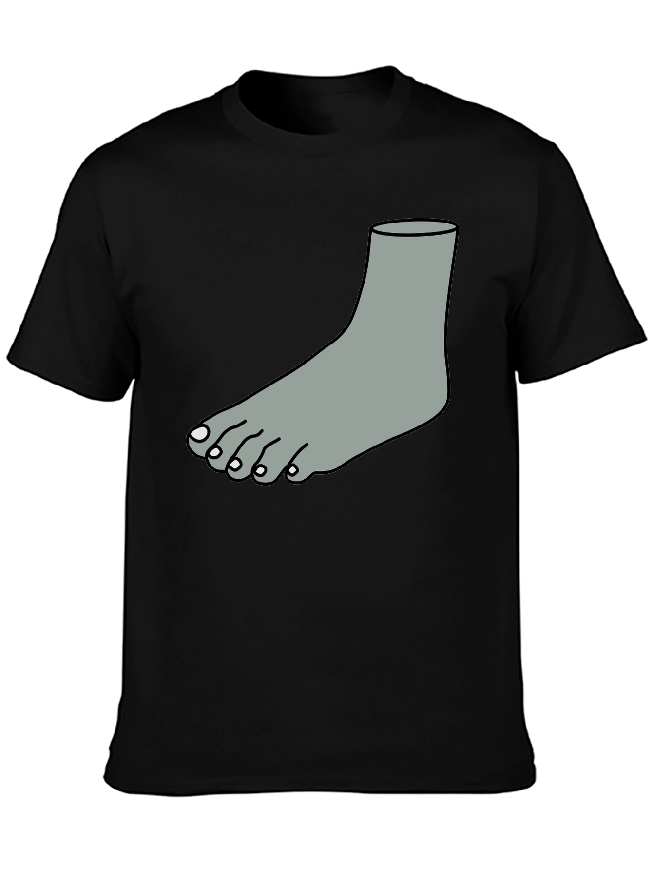 Funny Foot Graphic T-Shirt - Black