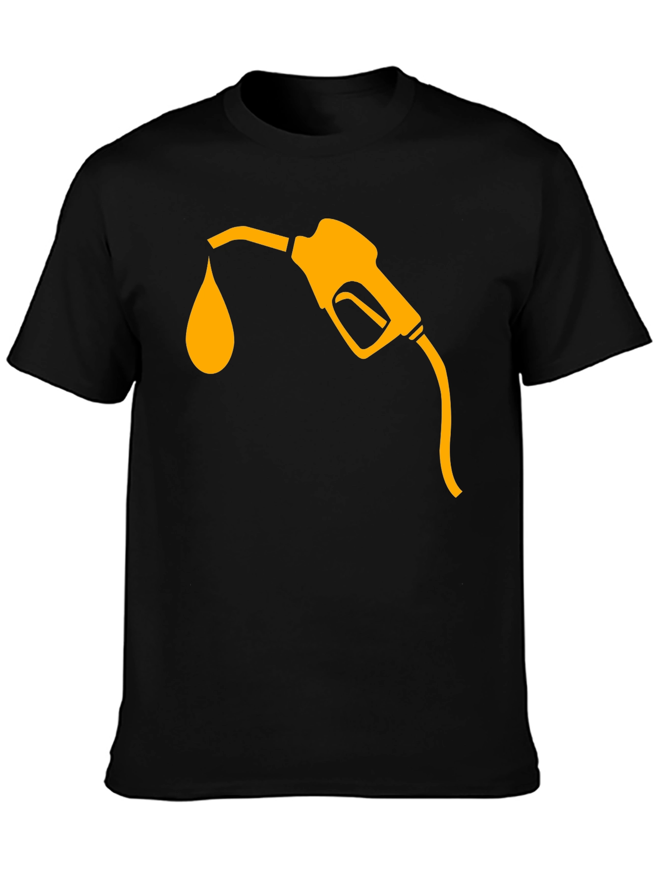 Fuel Up: Mens Black T-Shirt with Gas Pump Graphic