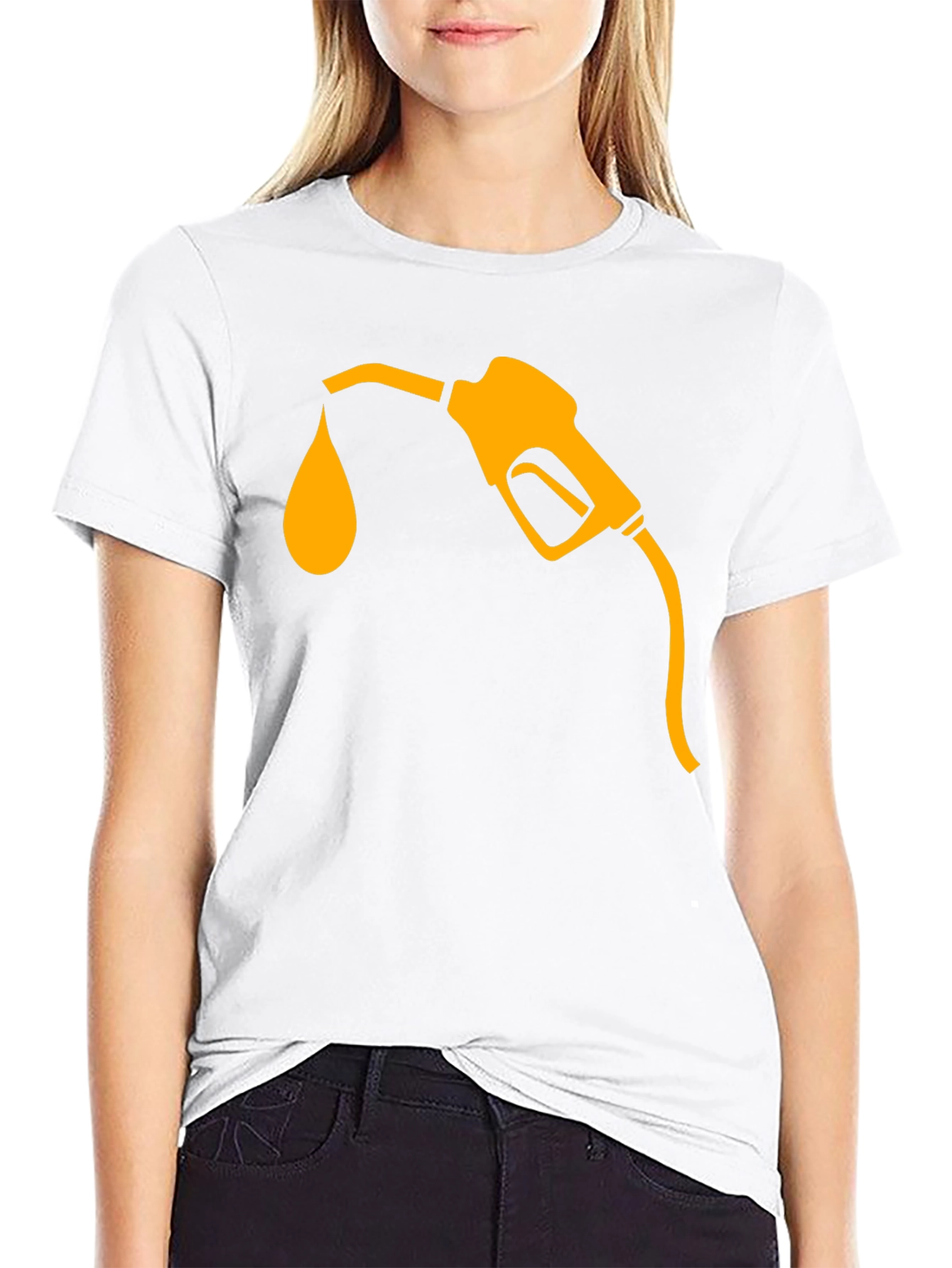 Fuel Up: Mens Black T-Shirt with Gas Pump Graphic