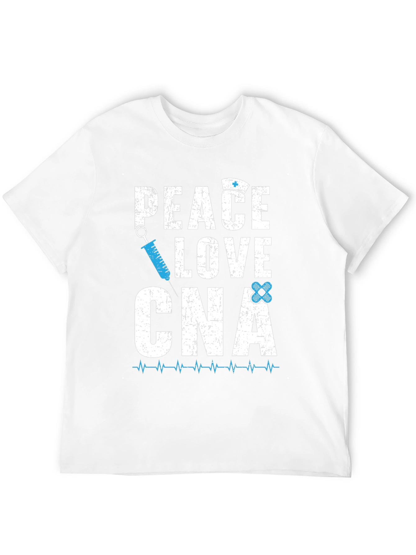 Peace Love CNA Nurse Graphic T-Shirt