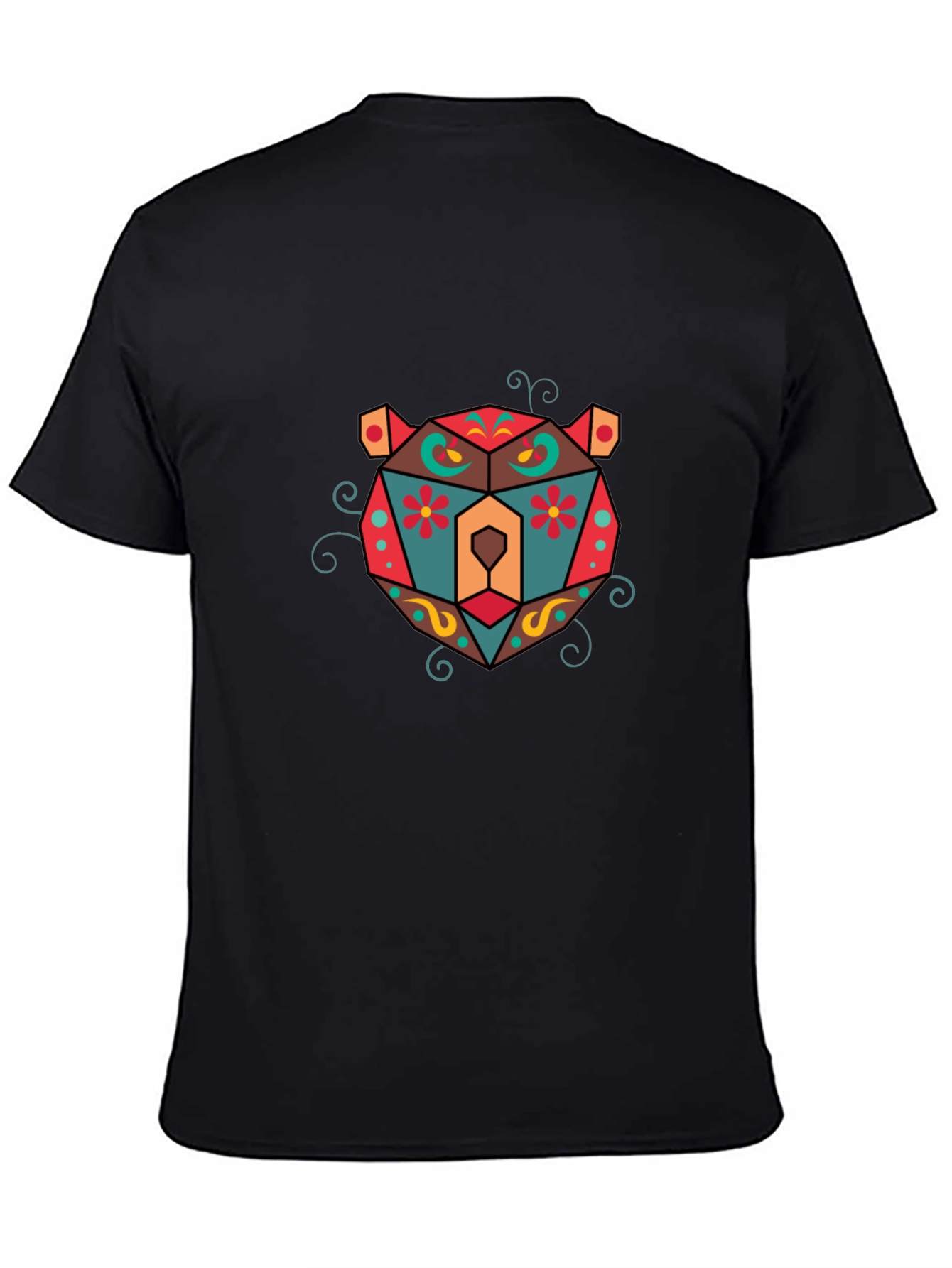 Geometric Bear Graphic T-Shirt - Cool Design