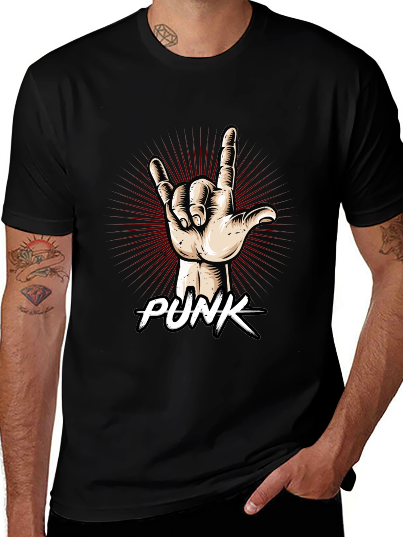 Punk Rock Hand Graphic T-Shirt