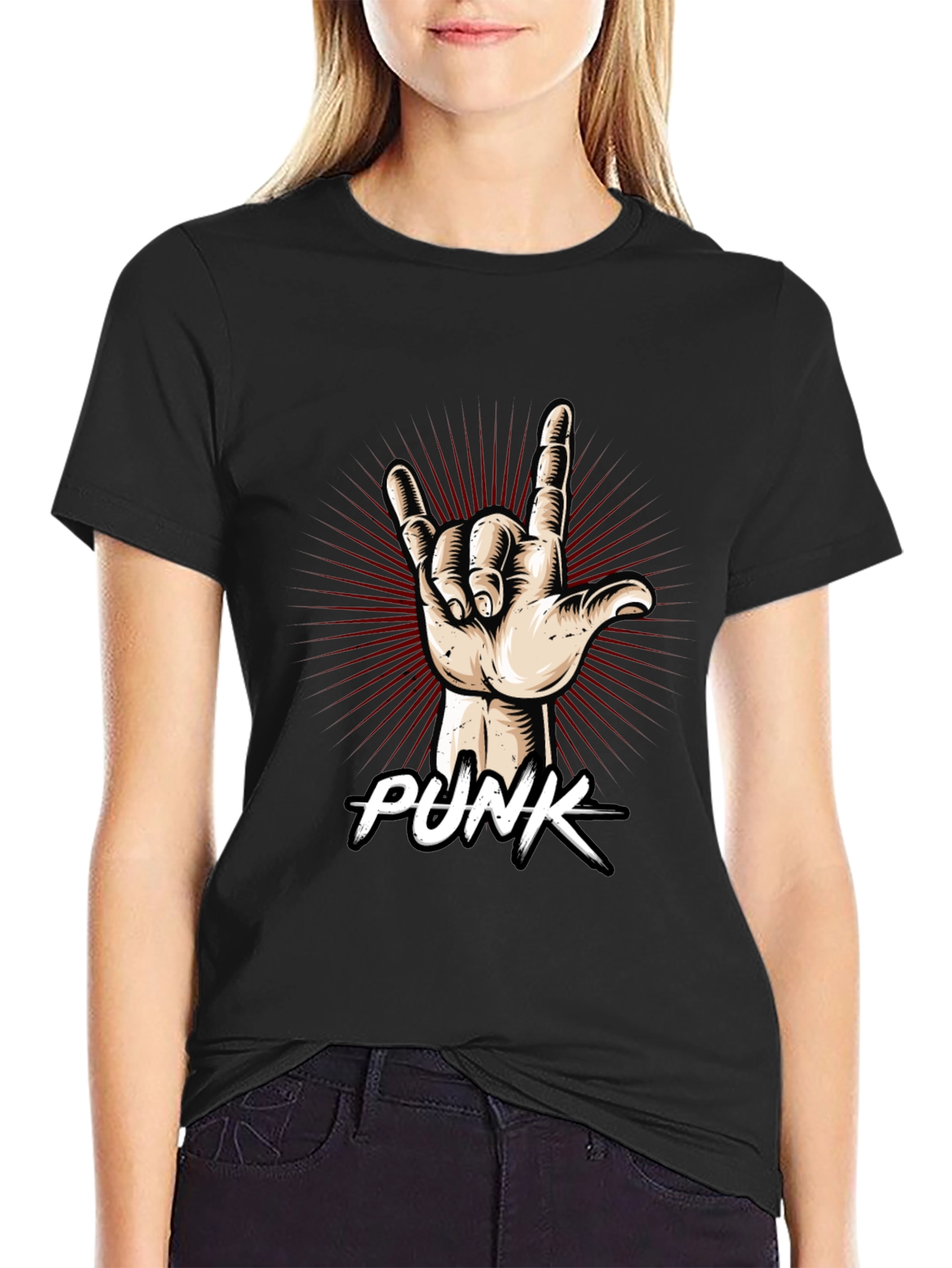 Punk Rock Hand Graphic T-Shirt