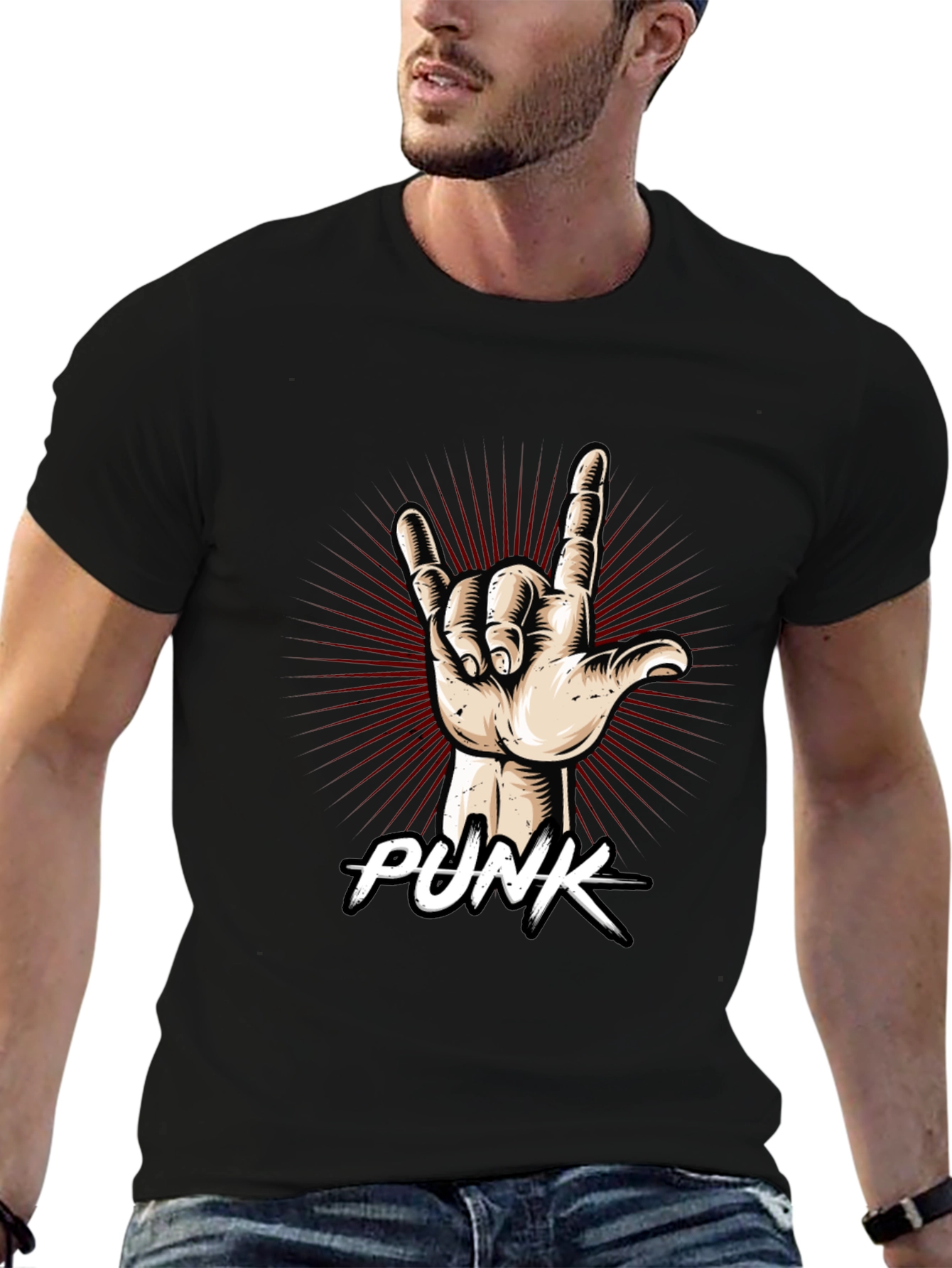 Punk Rock Hand Graphic T-Shirt