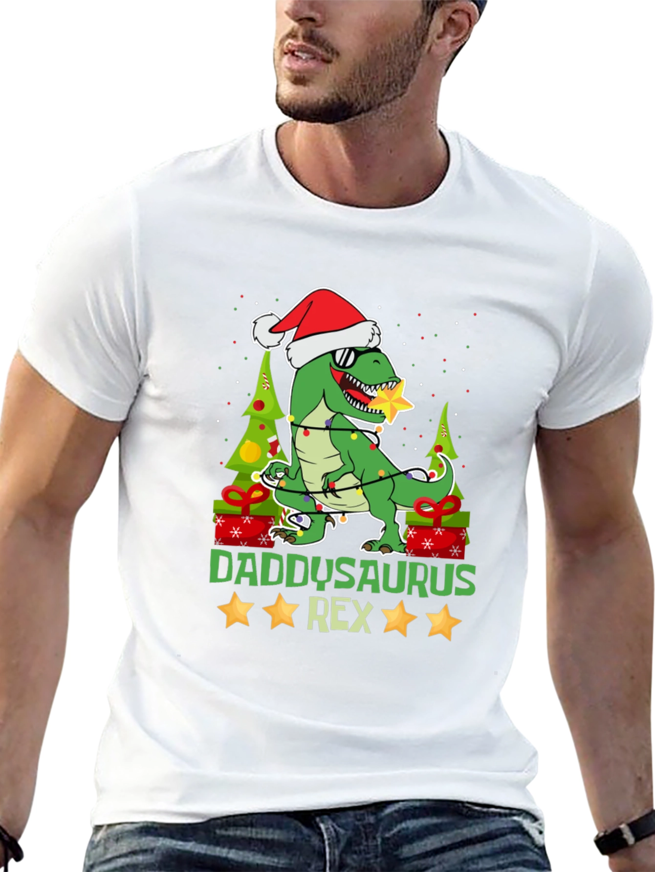 Daddysaurus Rex Christmas T-Shirt
