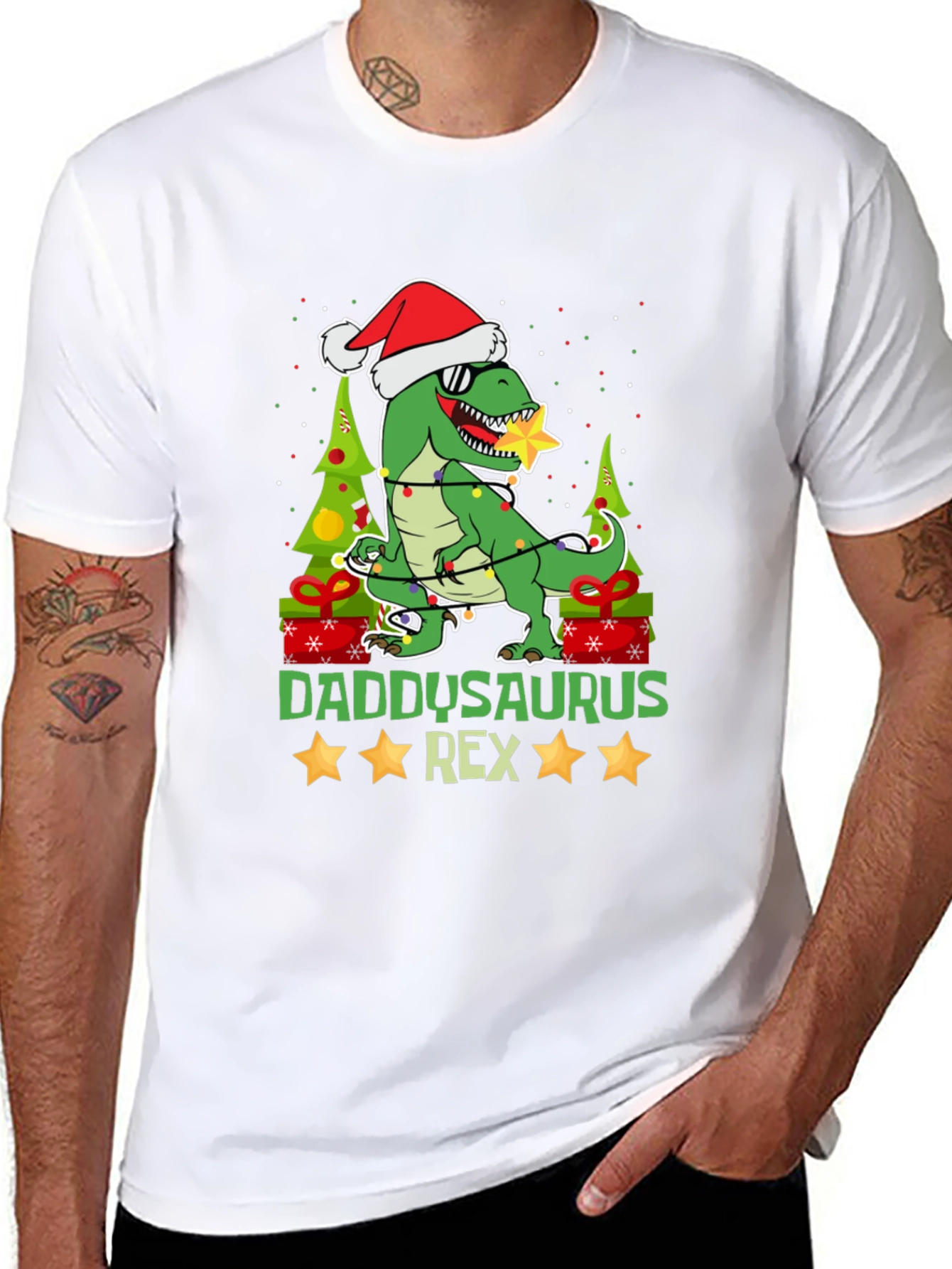 Daddysaurus Rex Christmas T-Shirt