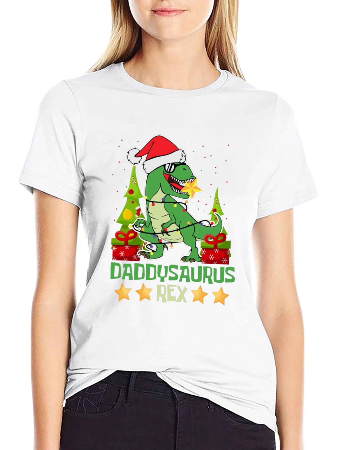 Daddysaurus Rex Christmas T-Shirt