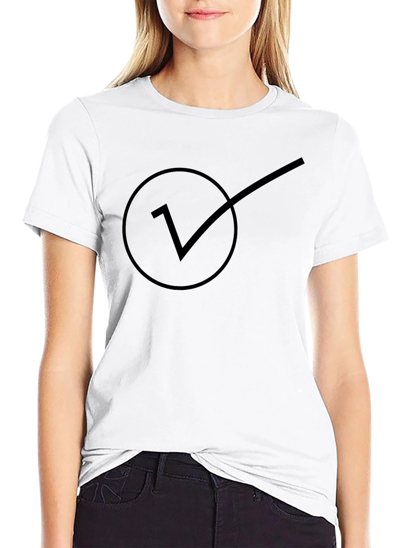 Check Mark Graphic Tee - Classic Black Cotton T-Shirt