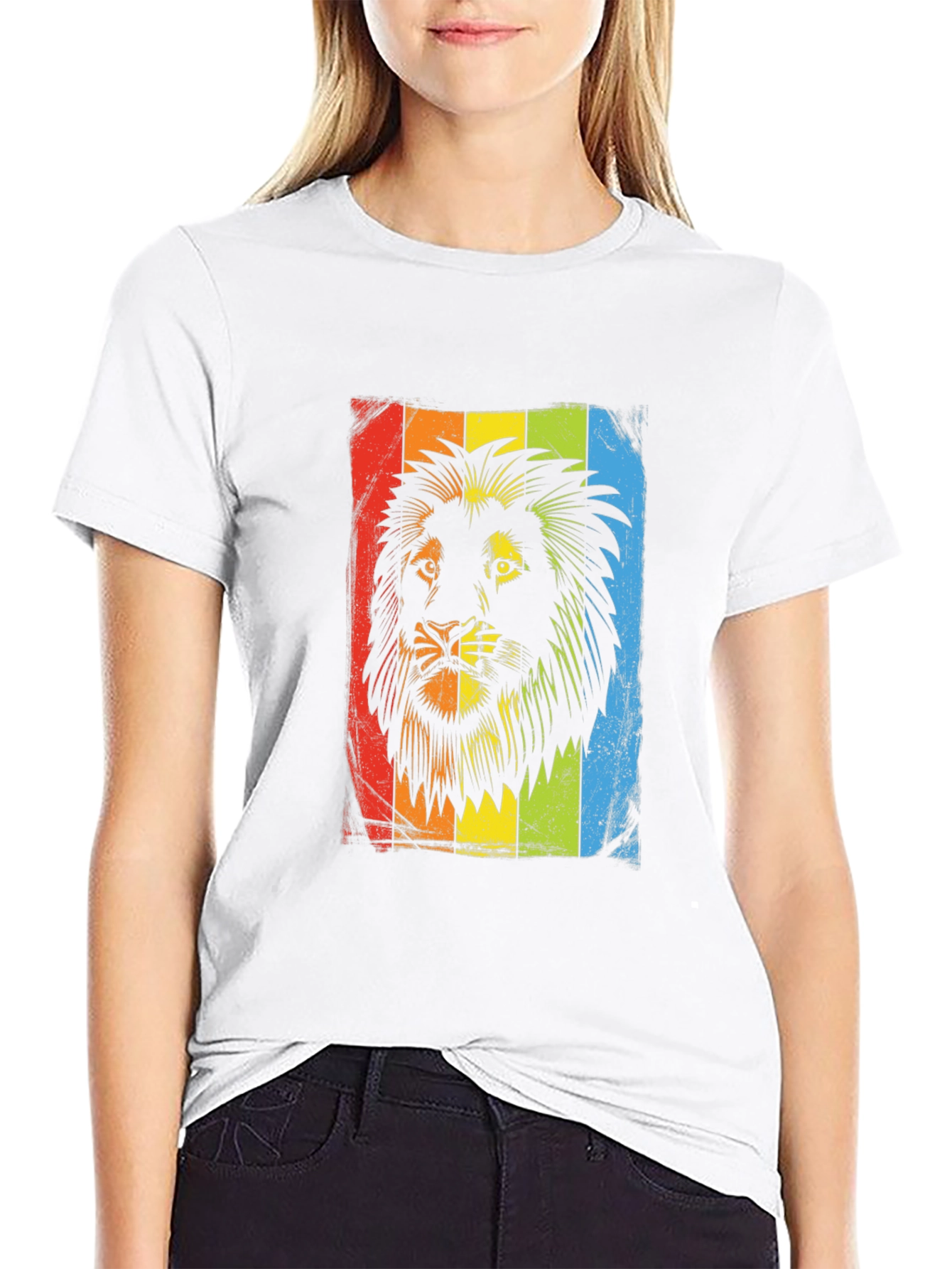 Lion Reggae Graphic Print Mens Black T-Shirt