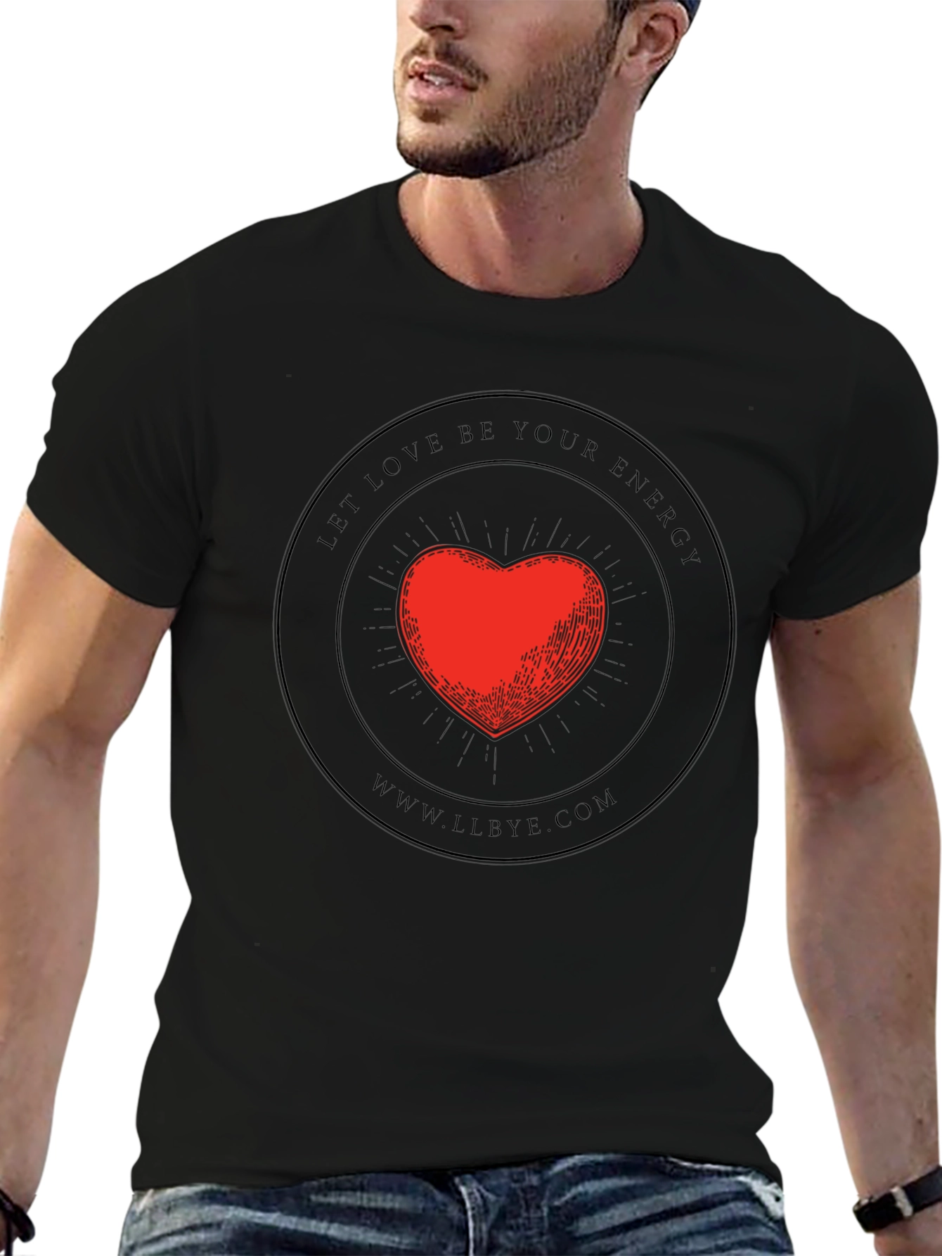 Love Energy Graphic Tee - Black Cotton Blend Shirt