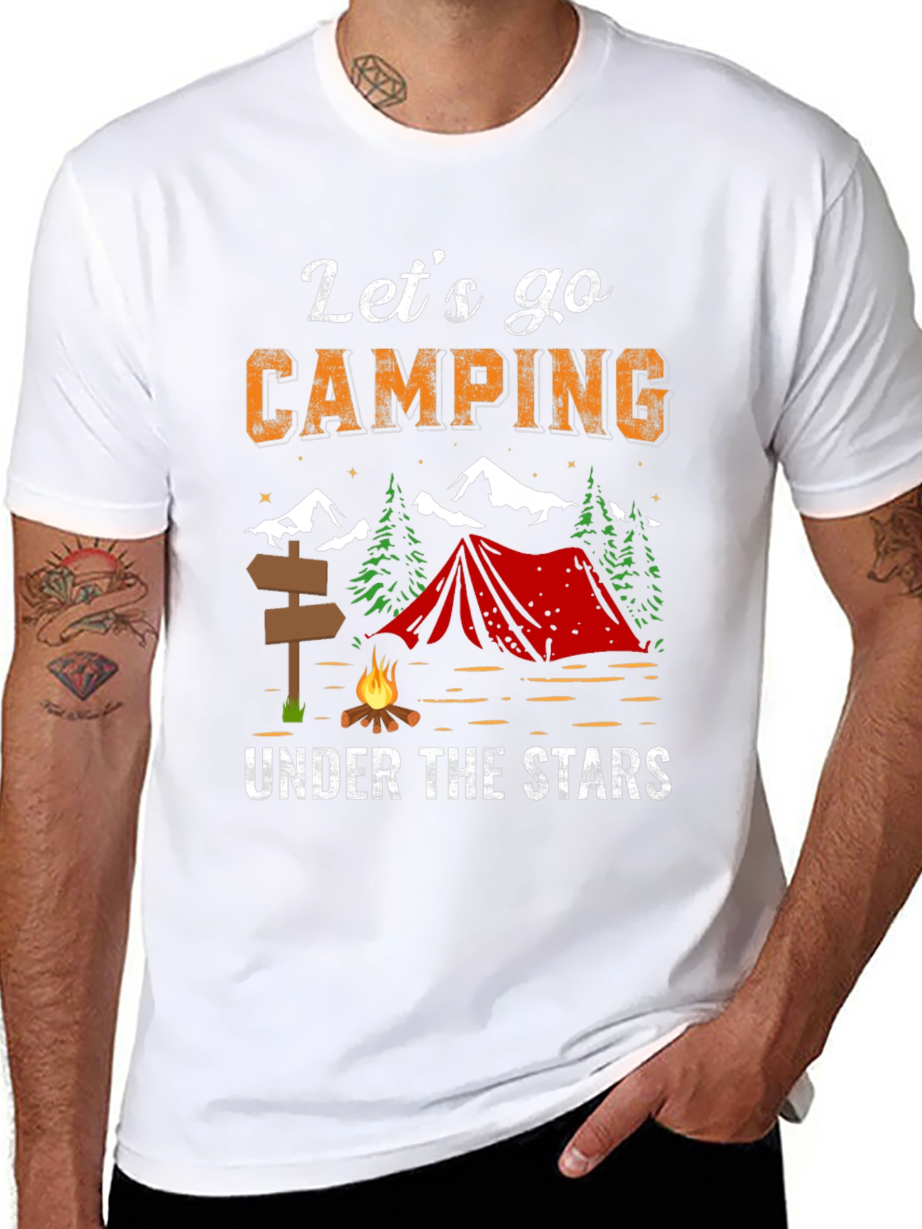 Lets Go Camping Under The Stars Graphic Tee