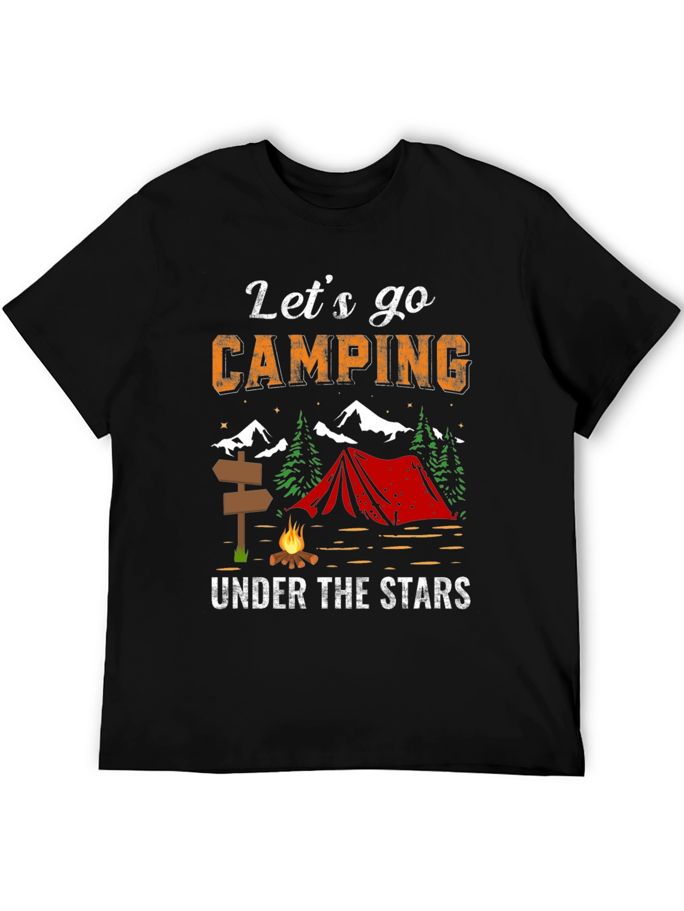 Lets Go Camping Under The Stars Graphic Tee