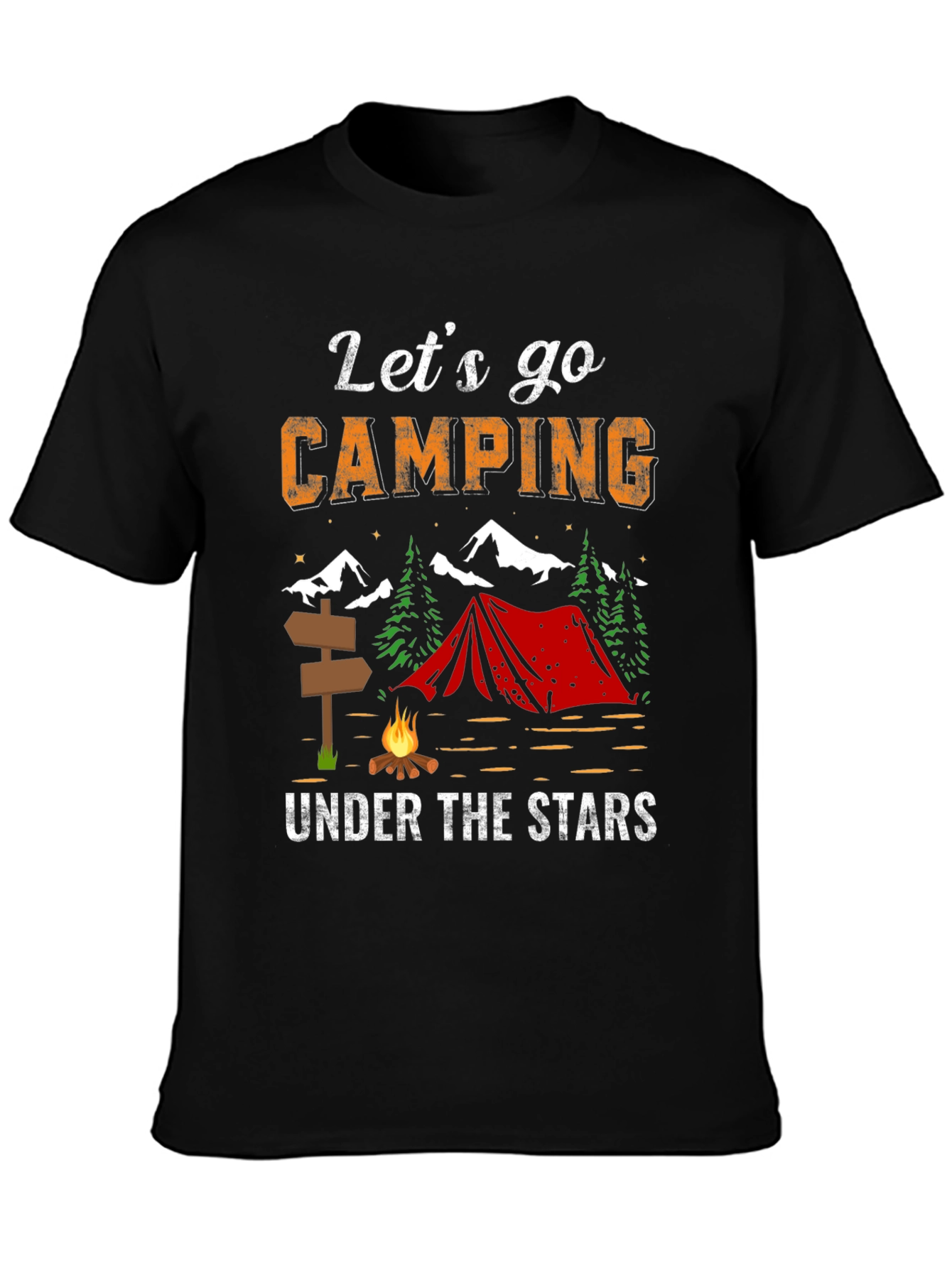 Lets Go Camping Under The Stars Graphic Tee