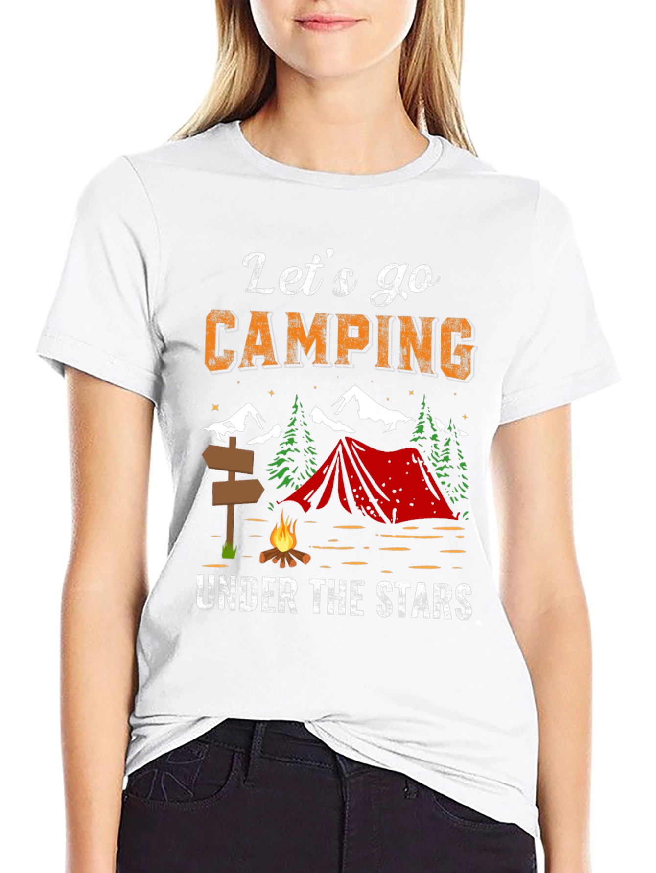 Lets Go Camping Under The Stars Graphic Tee