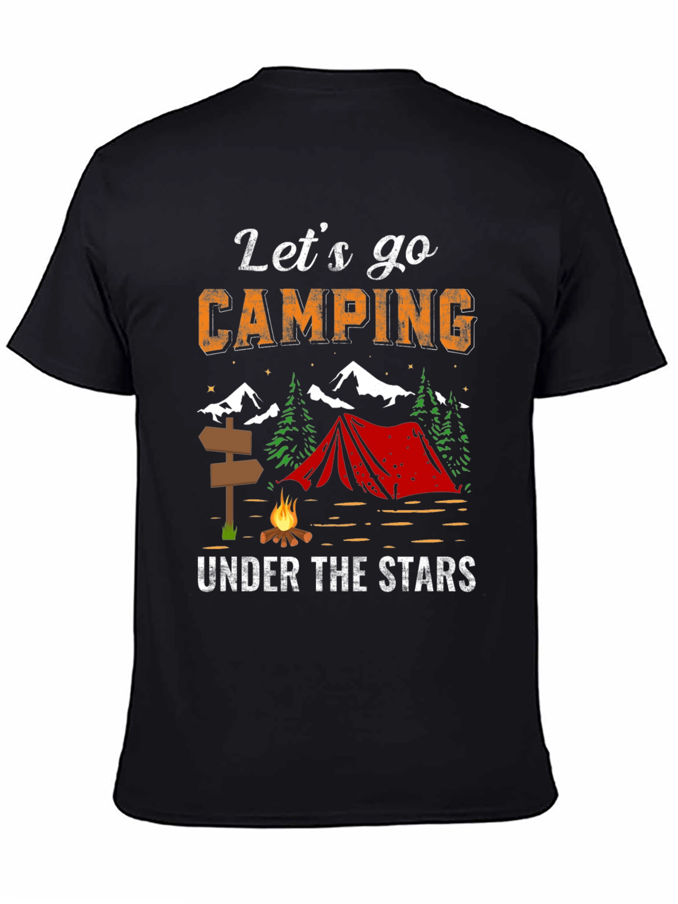 Lets Go Camping Under The Stars Graphic Tee