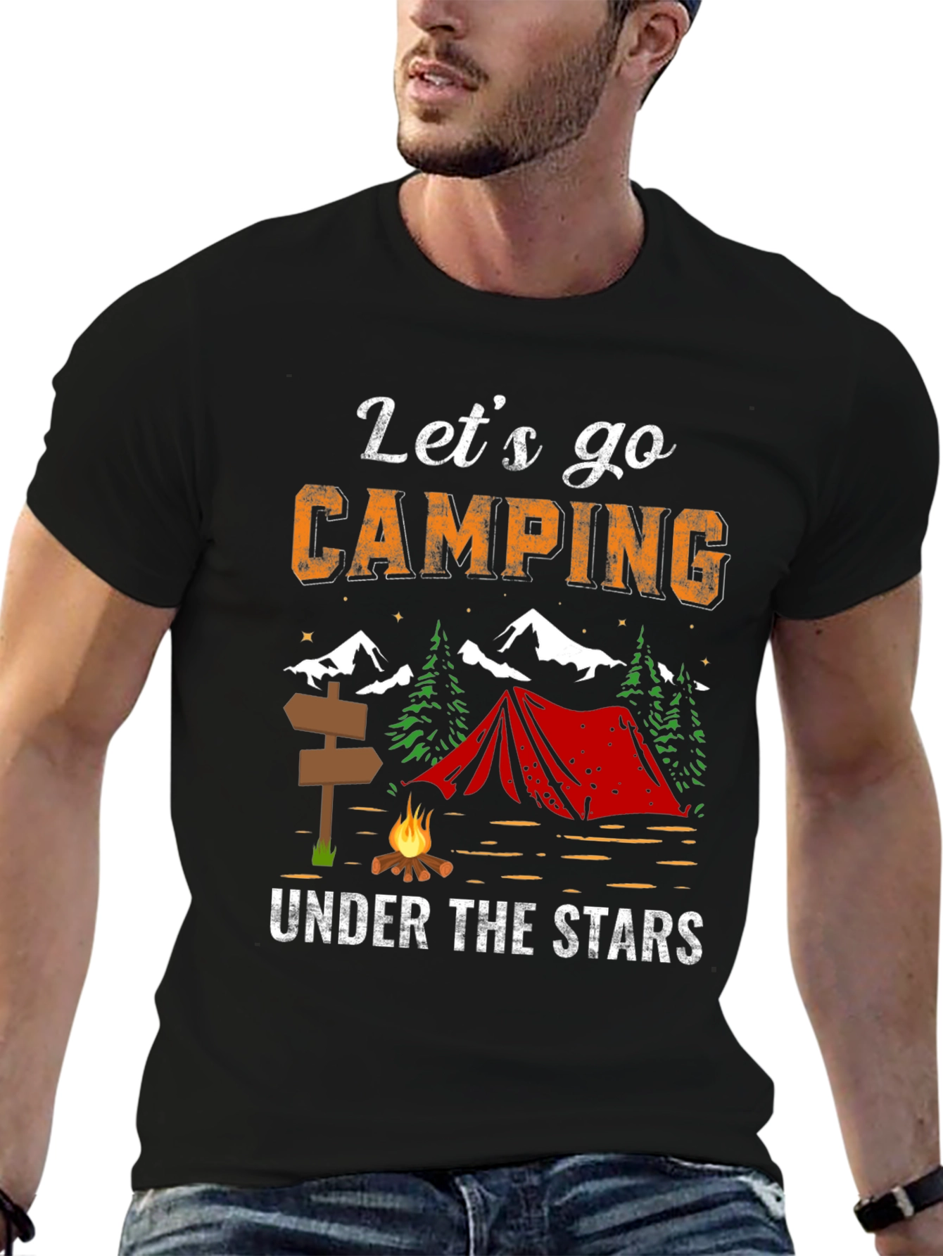 Lets Go Camping Under The Stars Graphic Tee