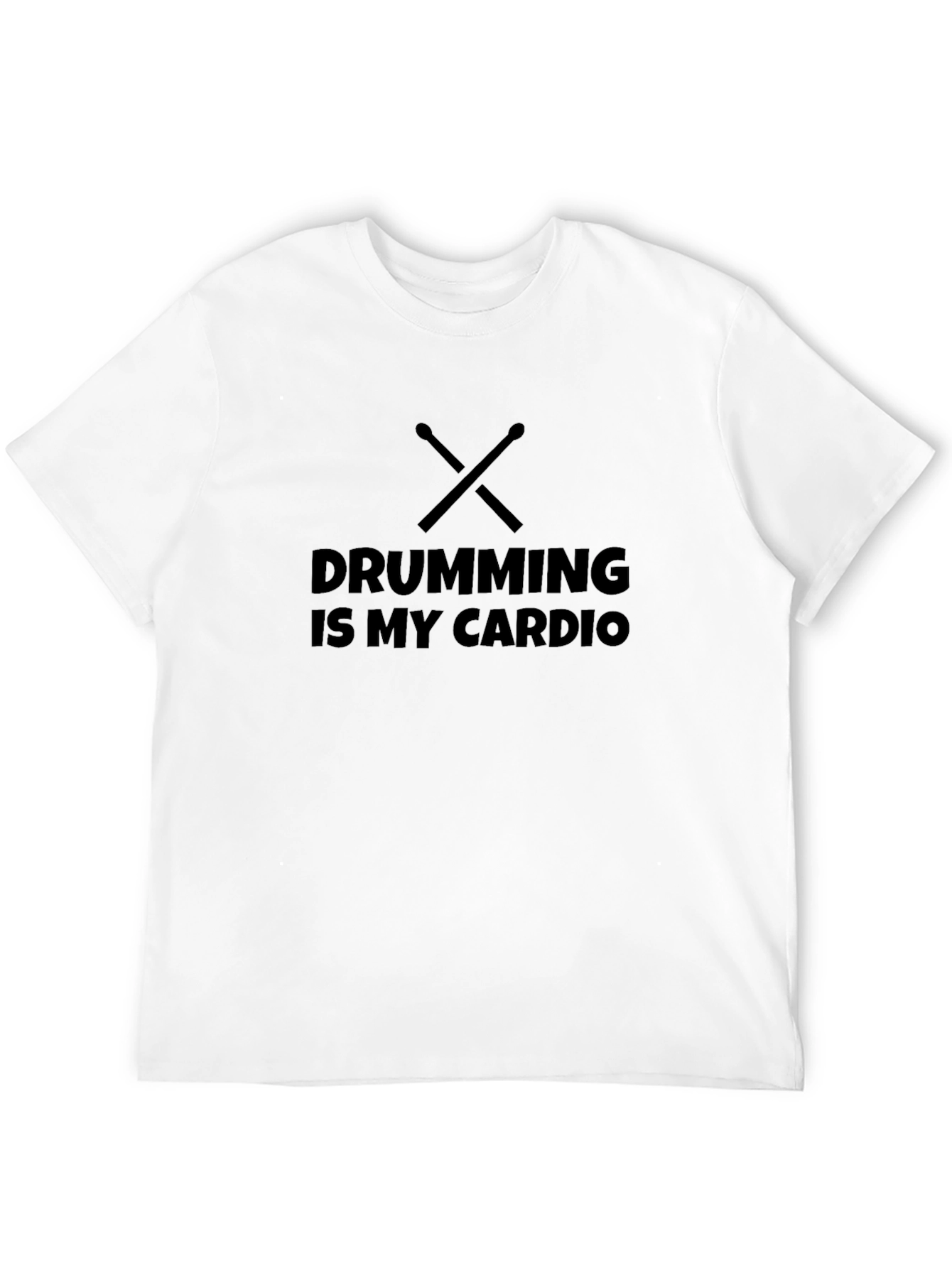 Drumming Is My Cardio Black Graphic Tee