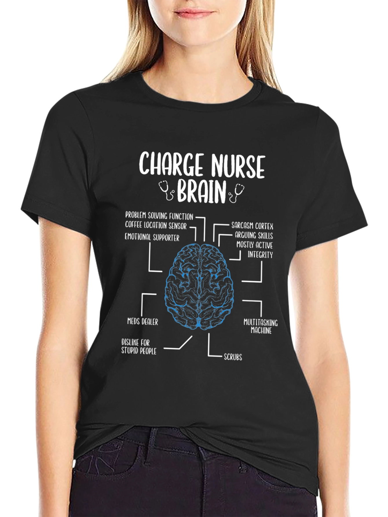 Charge Nurse Brain Anatomy T-Shirt