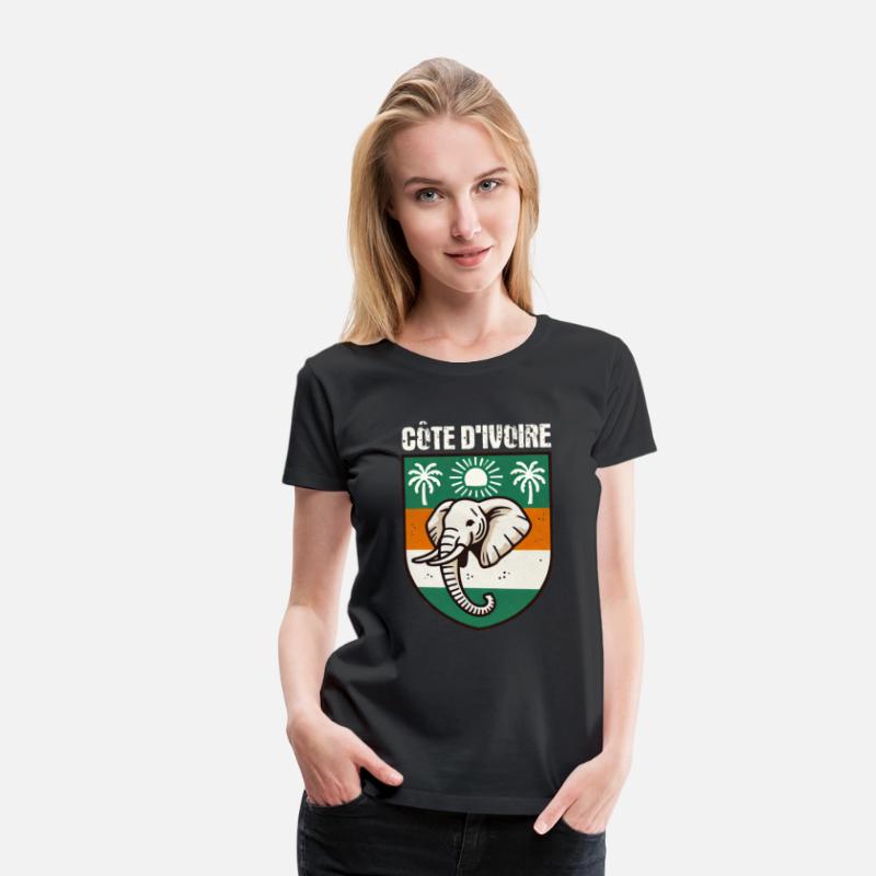 Ivory Coast West Africa Elefant Ivorian Flag Map