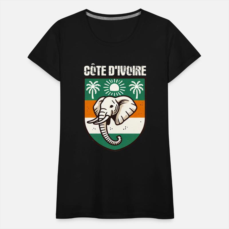 Ivory Coast West Africa Elefant Ivorian Flag Map