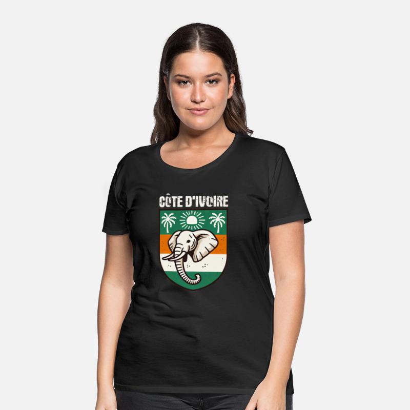 Ivory Coast West Africa Elefant Ivorian Flag Map