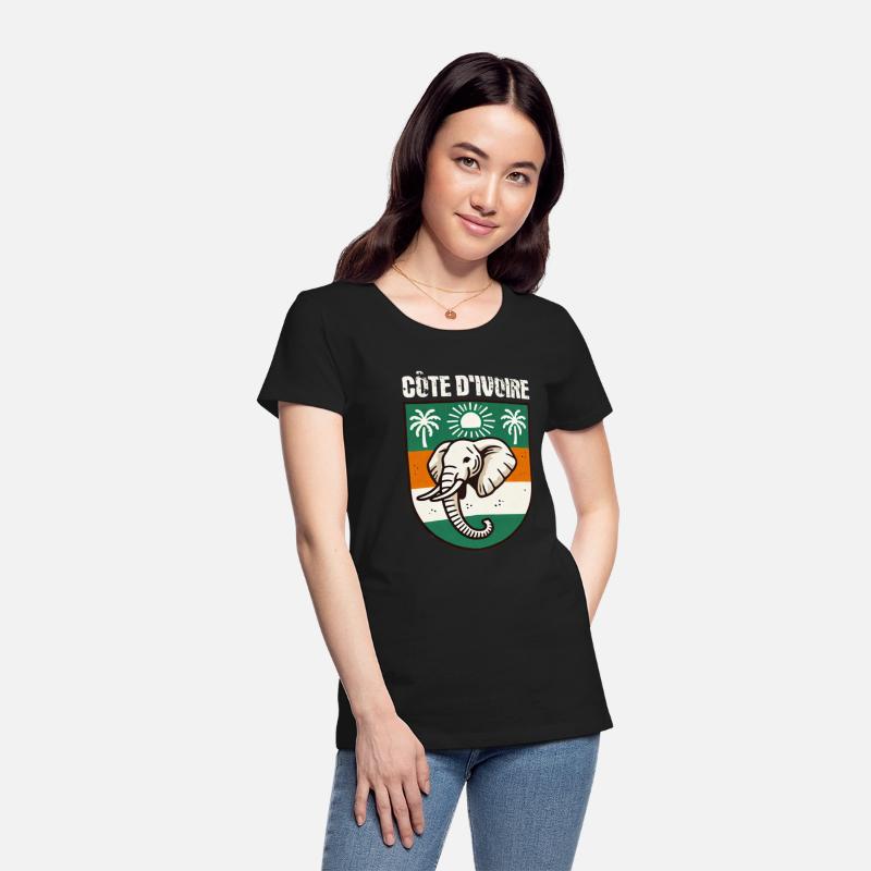 Ivory Coast West Africa Elefant Ivorian Flag Map