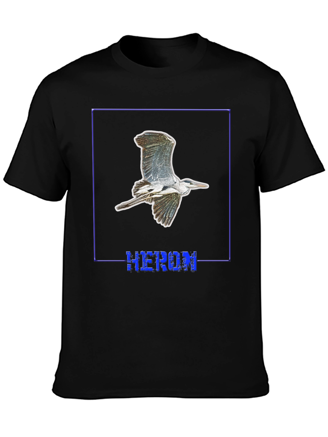Heron Graphic Black T-Shirt