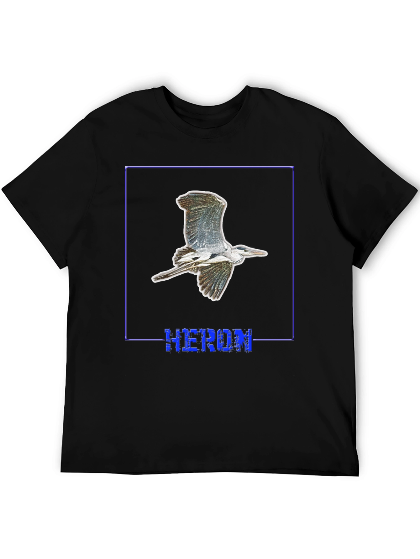 Heron Graphic Black T-Shirt