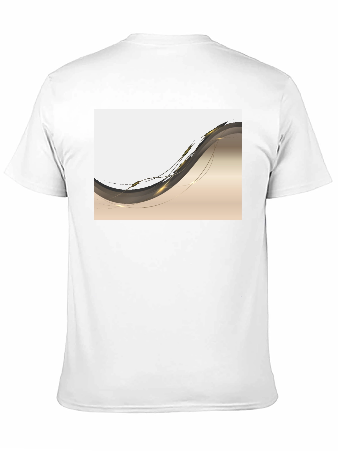 Abstract Wave Graphic Black T-Shirt