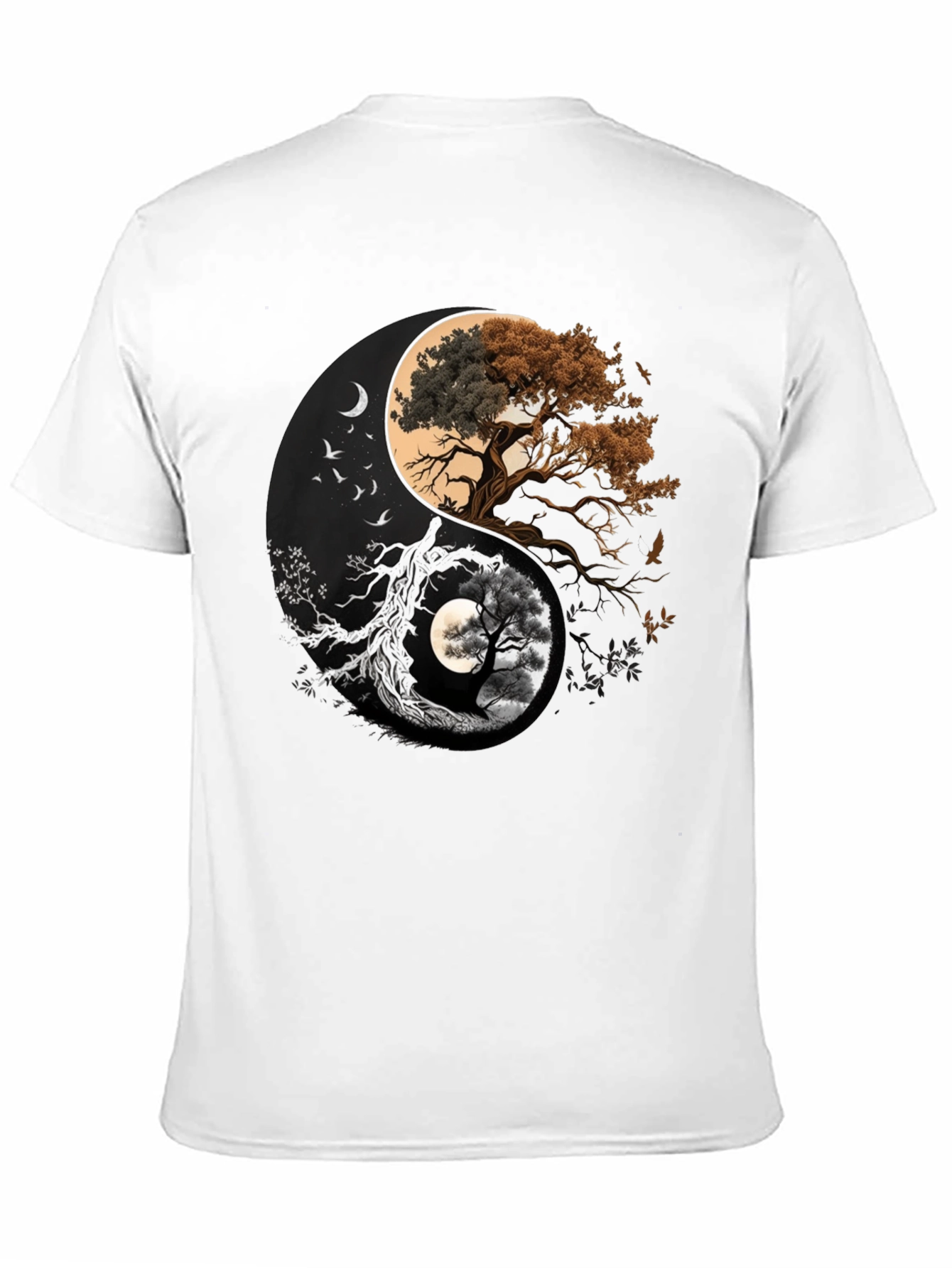 Yin Yang Tree Graphic Tee - Balance & Nature