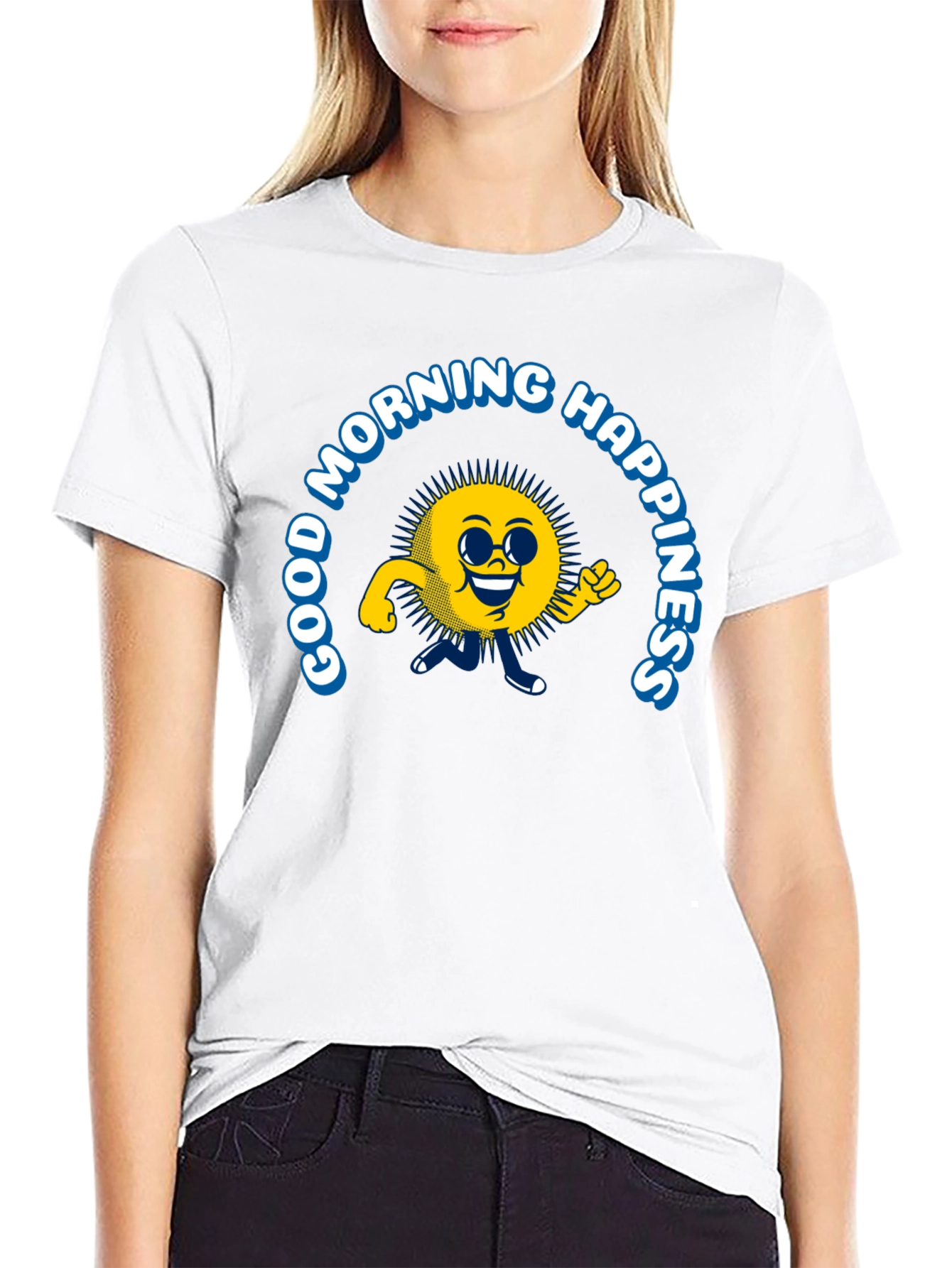 Good Morning Happiness T-Shirt - Black
