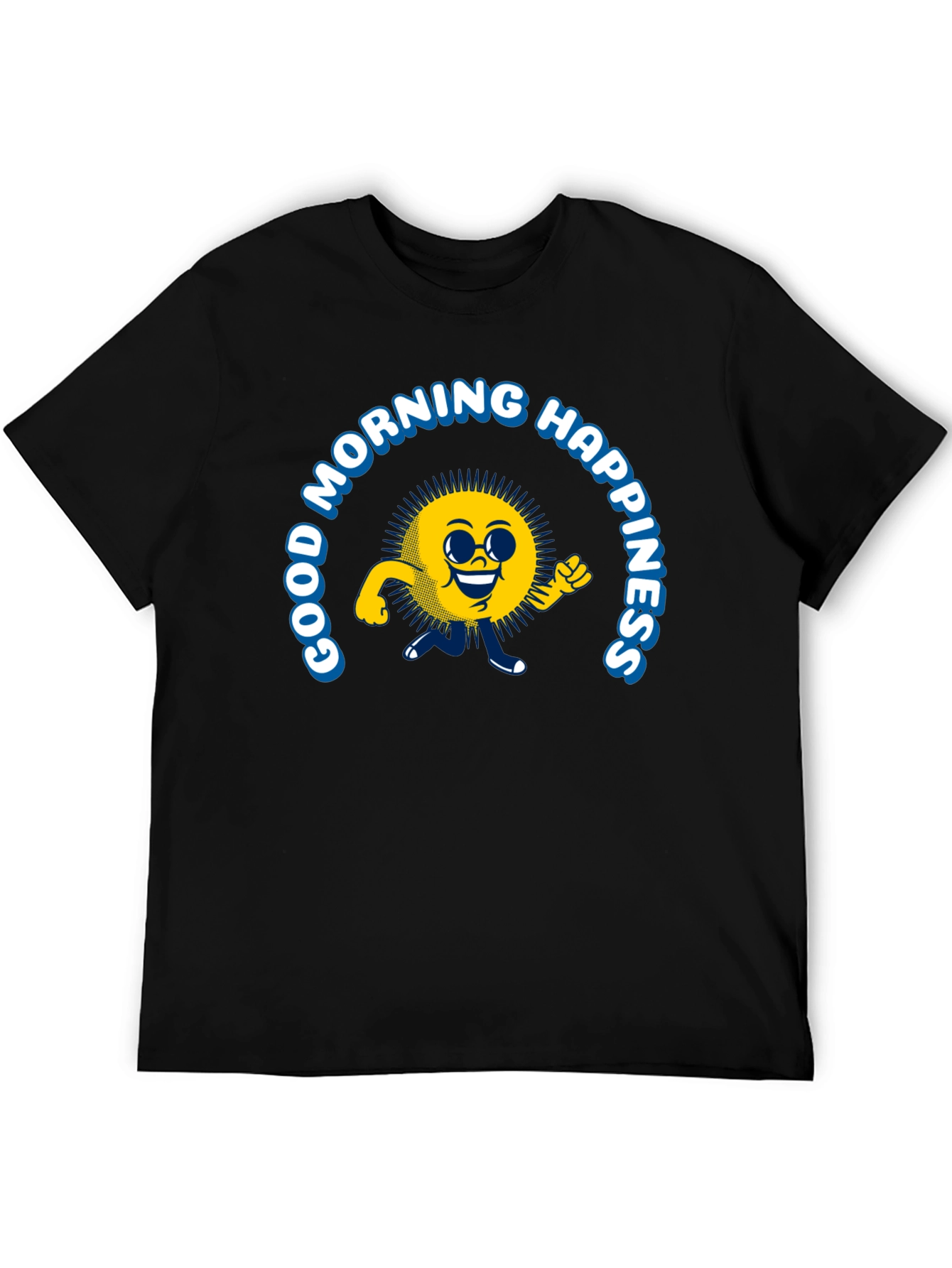 Good Morning Happiness T-Shirt - Black