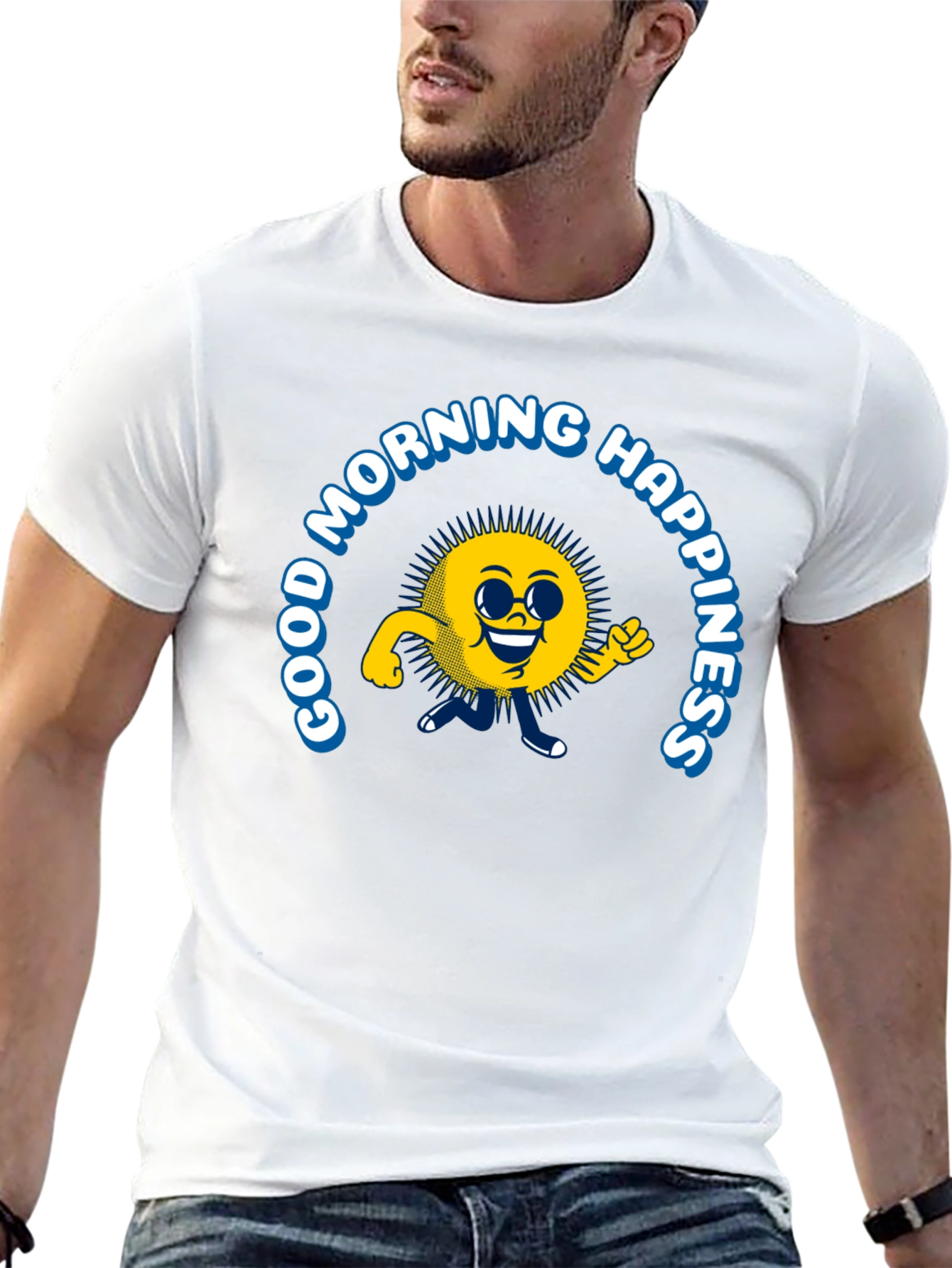 Good Morning Happiness T-Shirt - Black
