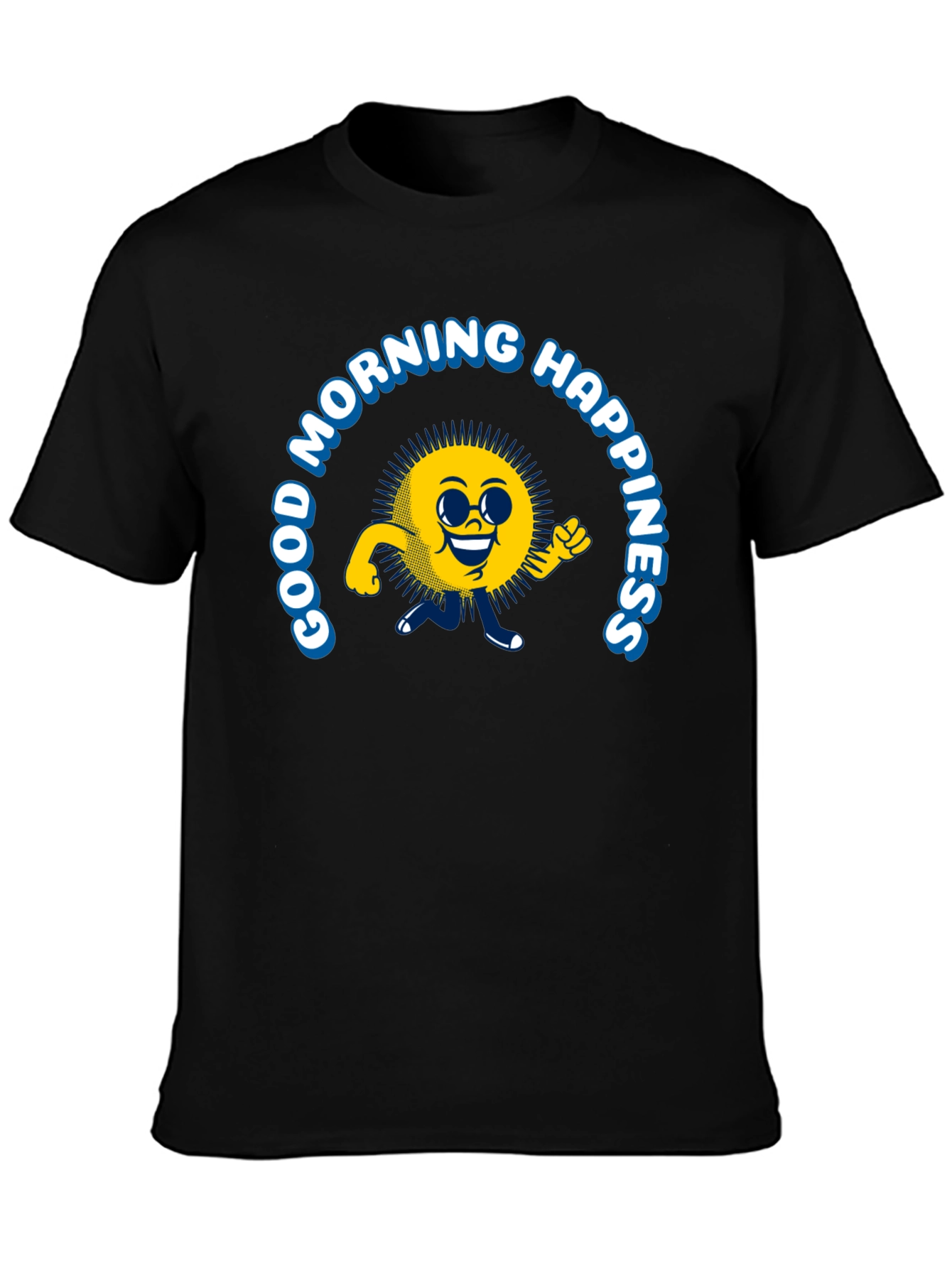 Good Morning Happiness T-Shirt - Black