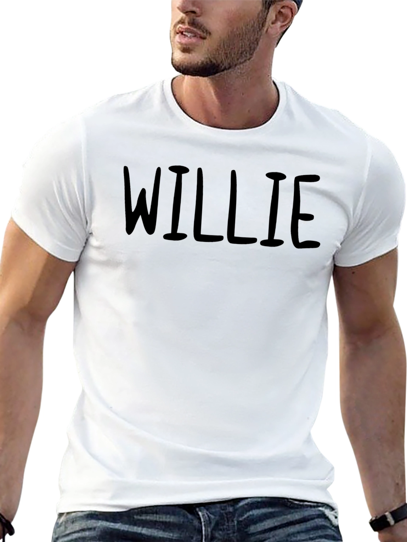 Willie Graphic T-Shirt - Black Crew Neck Tee