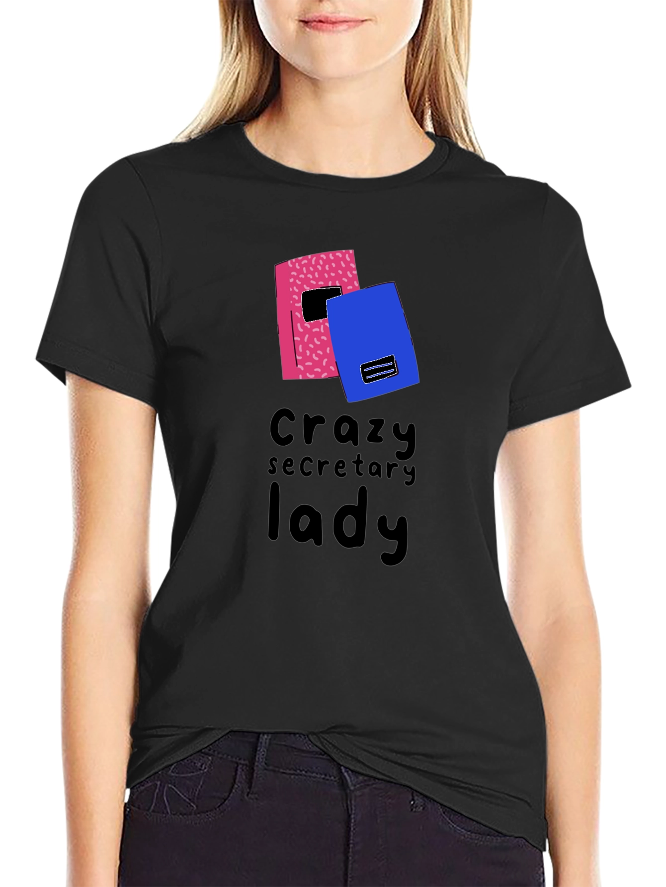 Crazy Secretary Lady Graphic T-Shirt