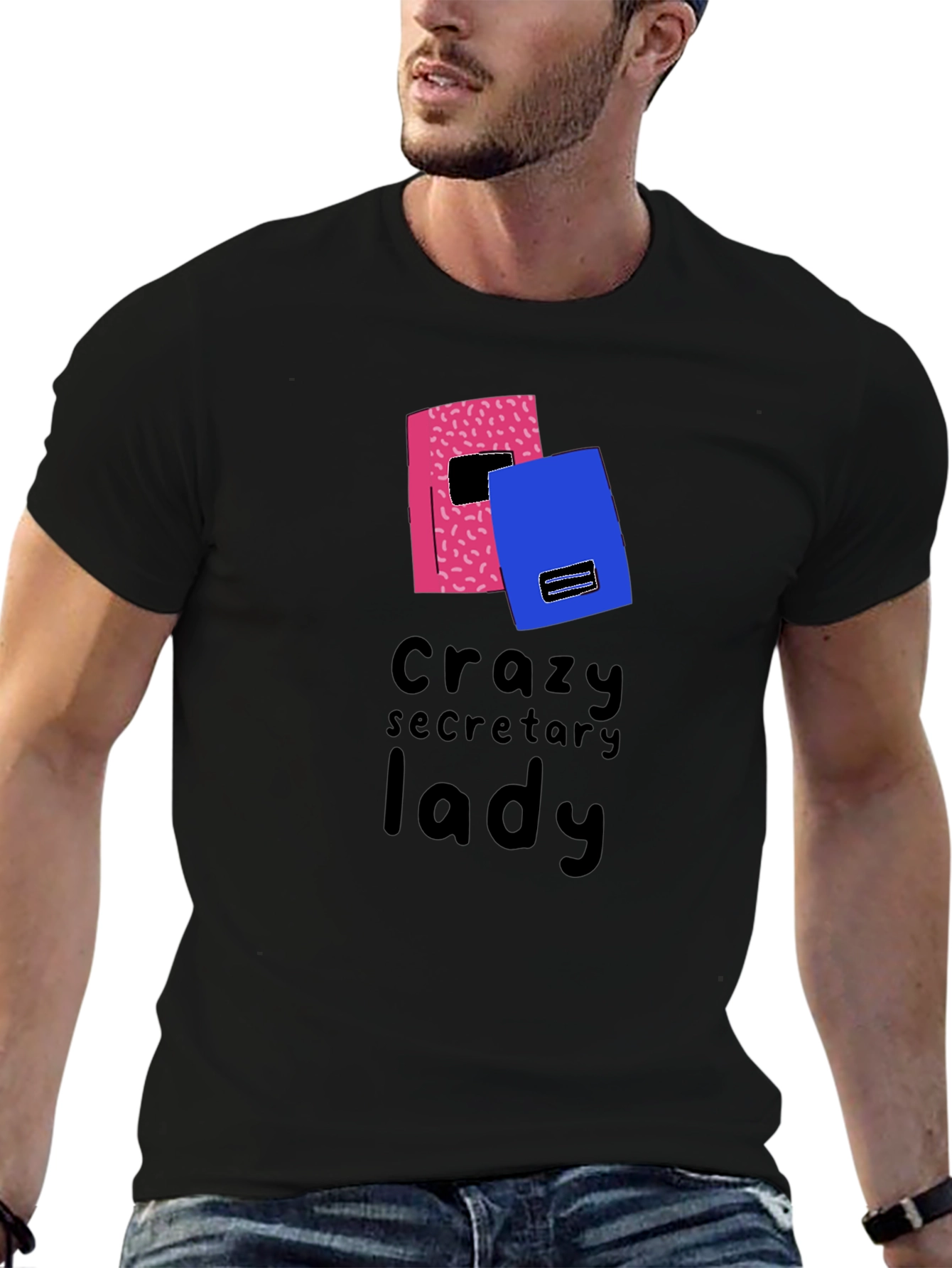 Crazy Secretary Lady Graphic T-Shirt