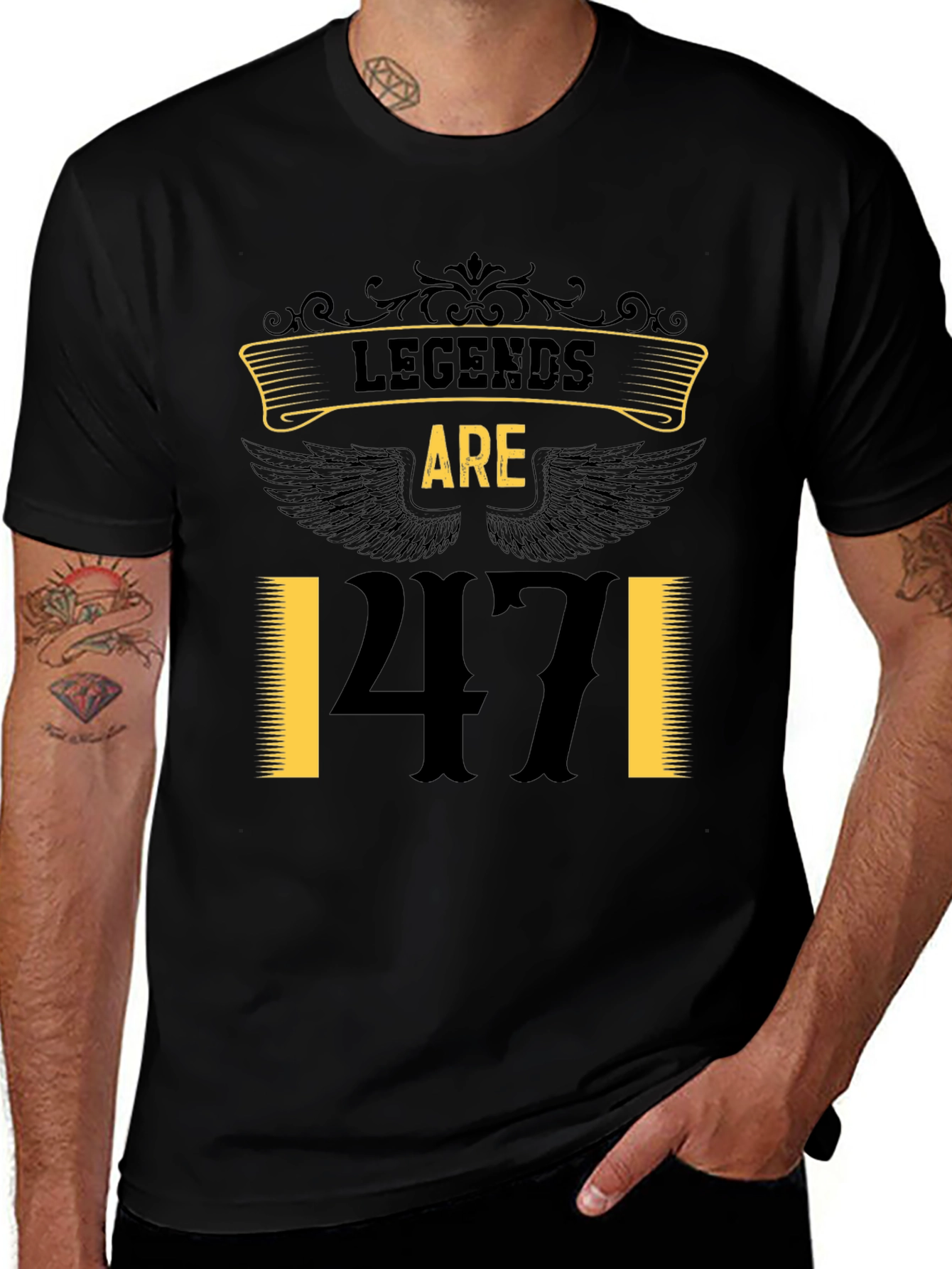 Legends are 47 Black T-Shirt