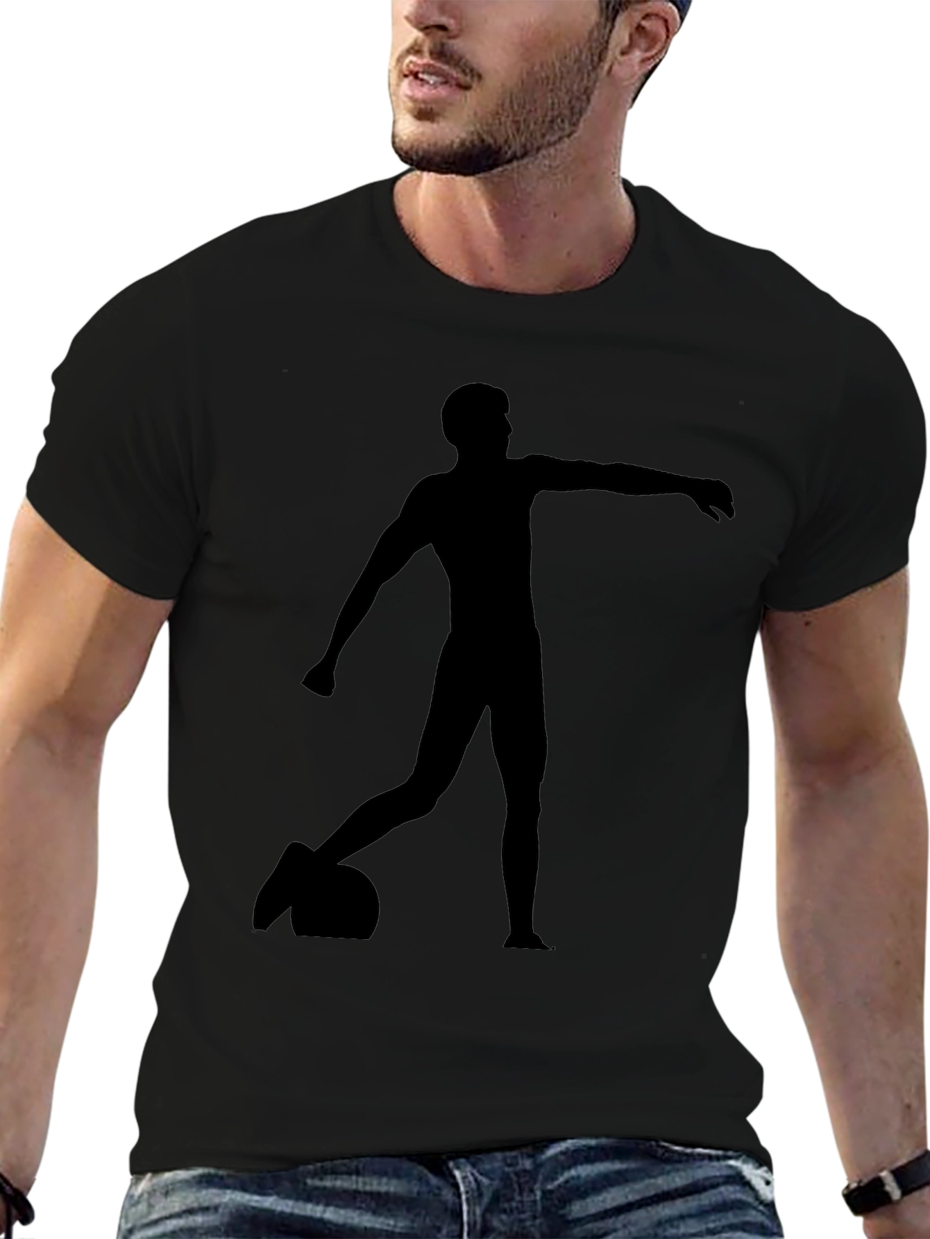 Black T-Shirt with Silhouette Design