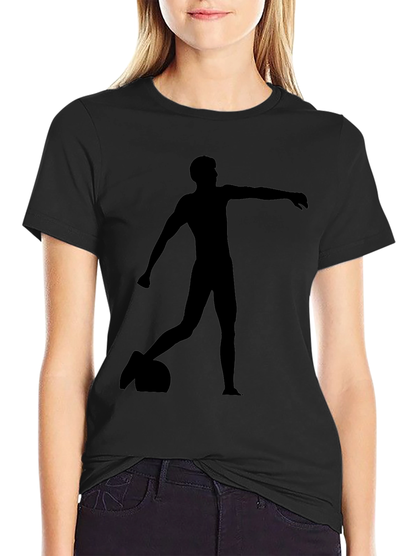 Black T-Shirt with Silhouette Design