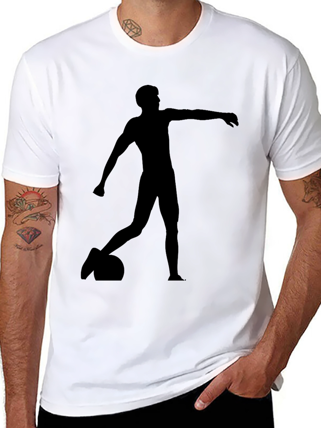 Black T-Shirt with Silhouette Design