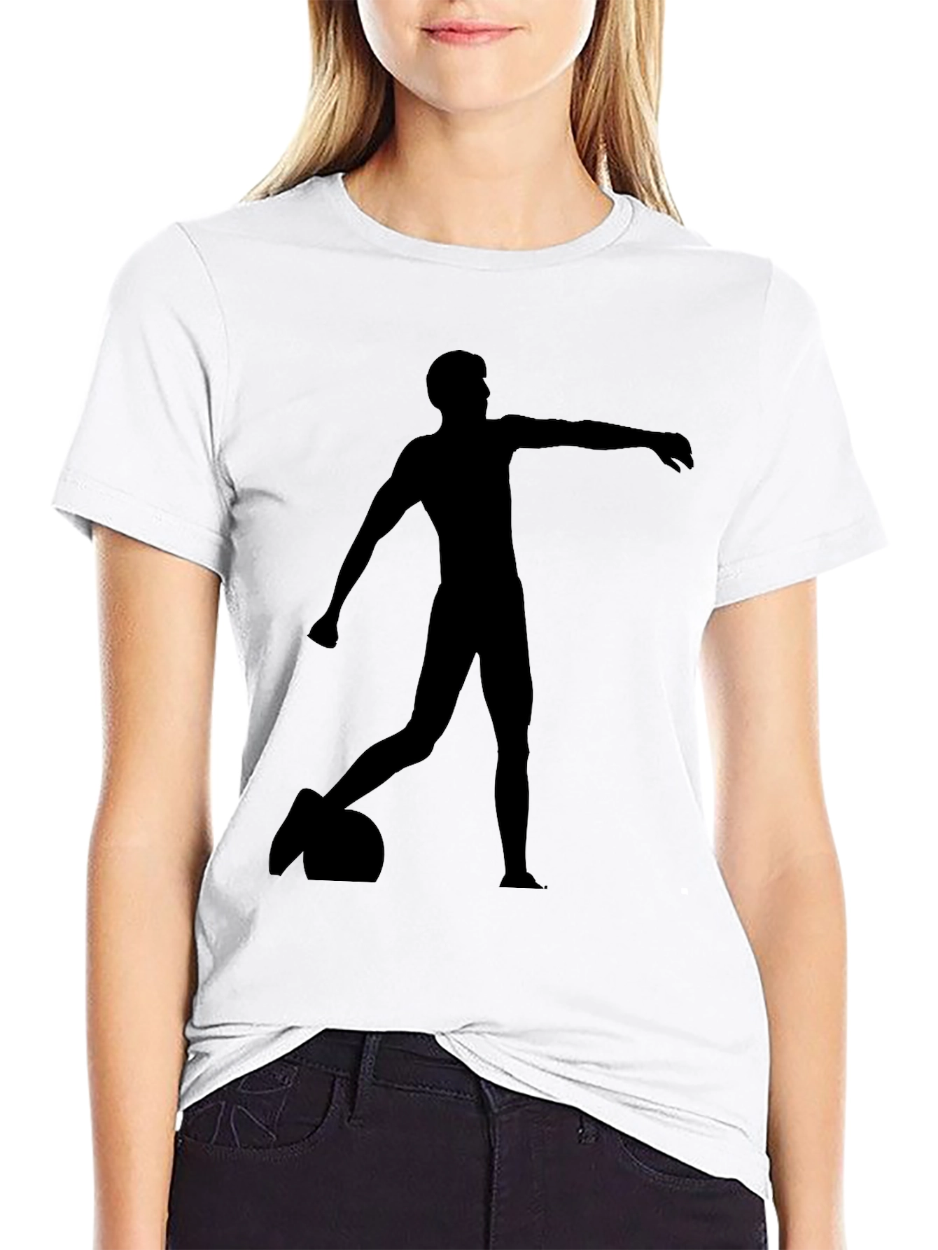 Black T-Shirt with Silhouette Design