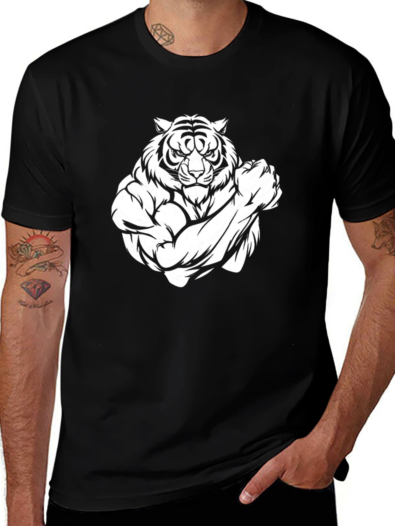 Tiger Muscle Graphic Tee - Black