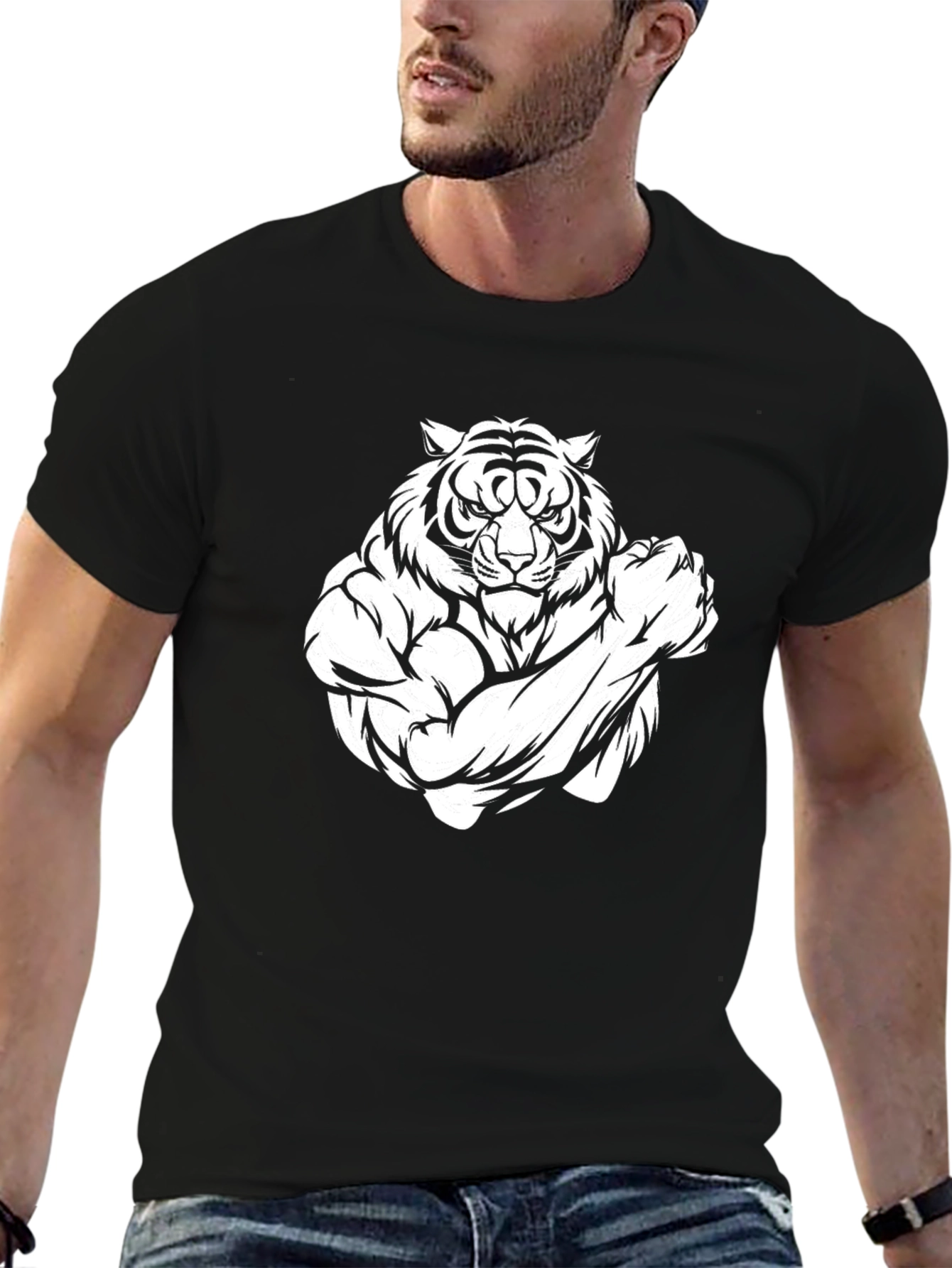 Tiger Muscle Graphic Tee - Black