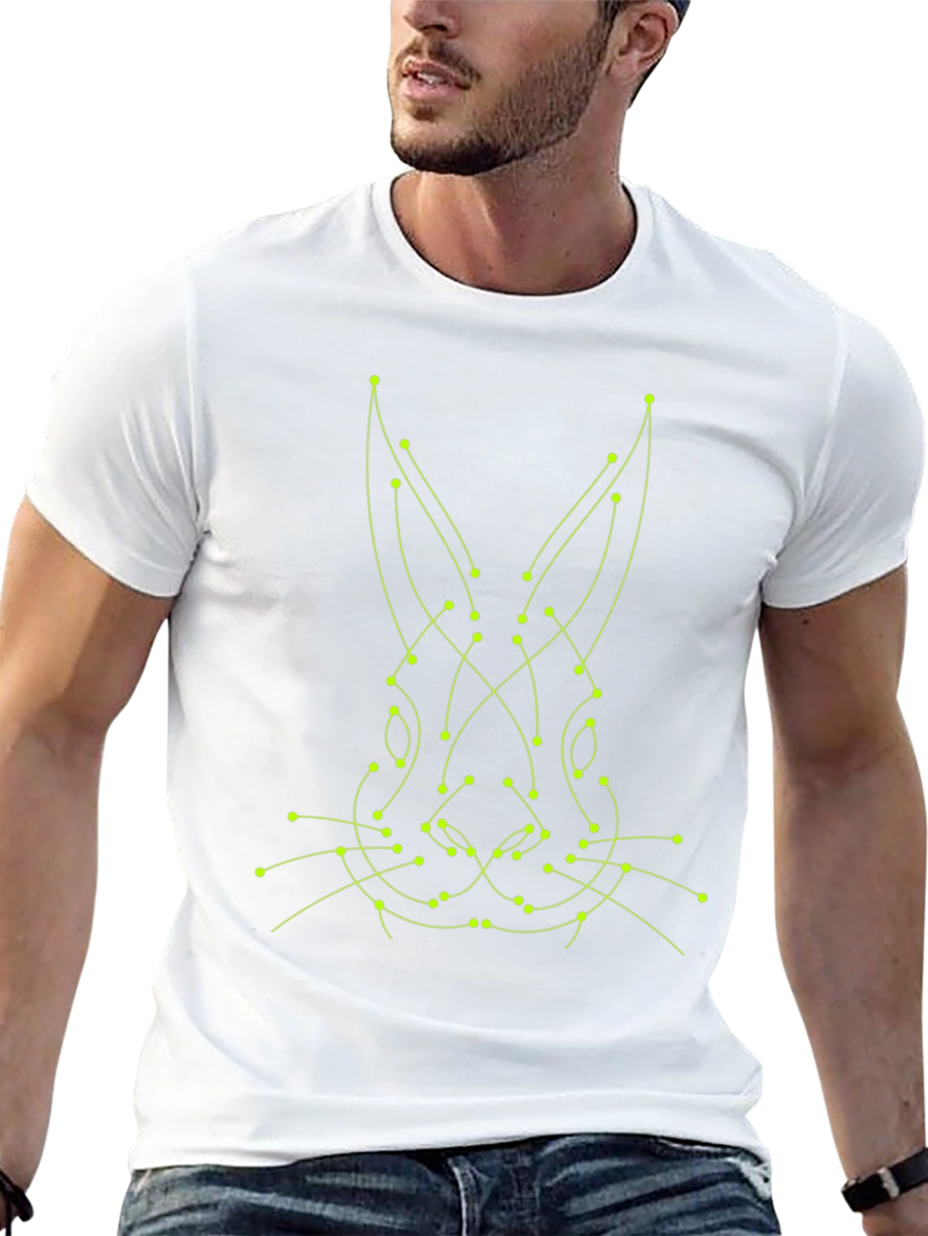 Geometric Rabbit Tee - Modern Art Style