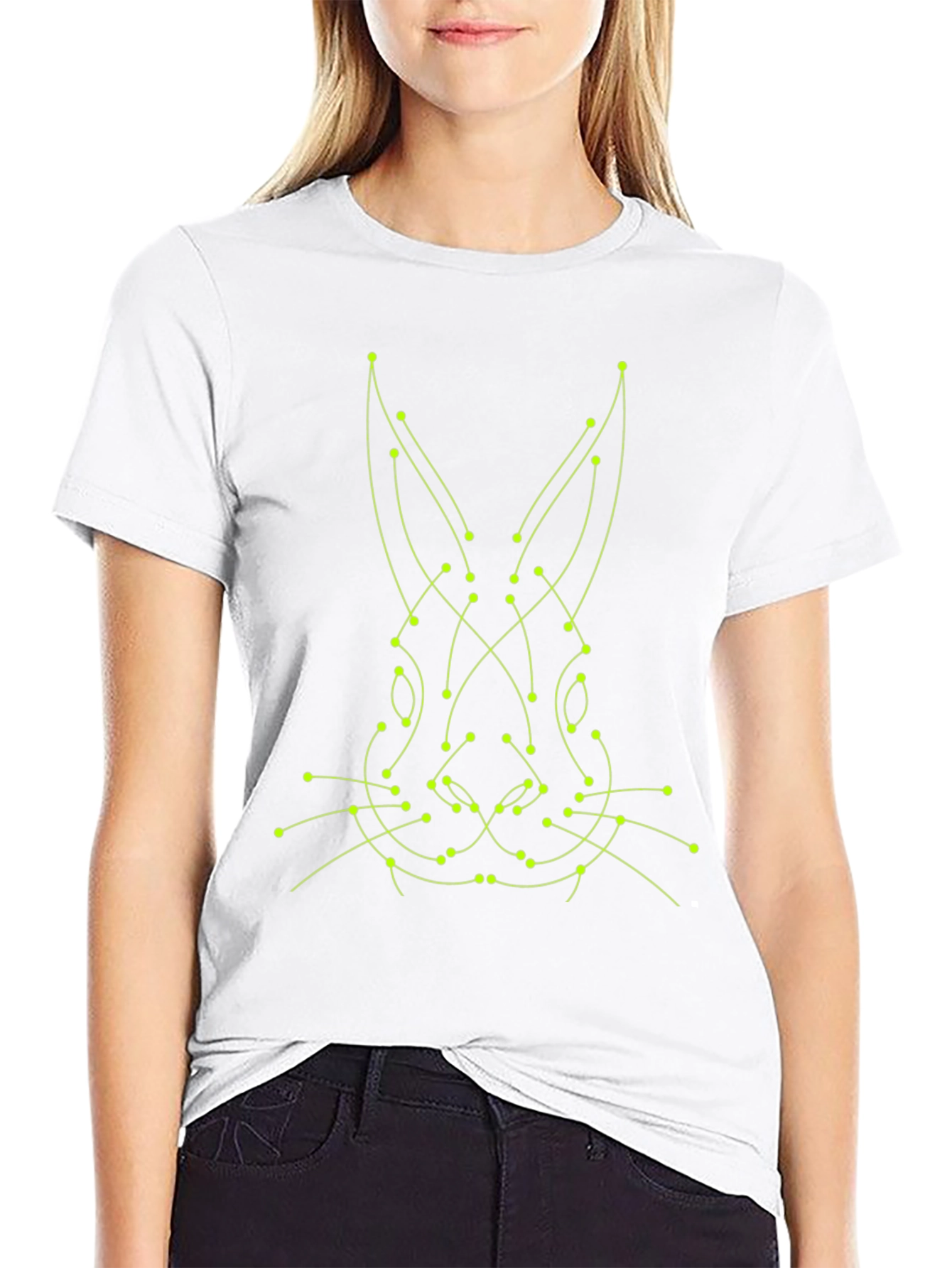 Geometric Rabbit Tee - Modern Art Style
