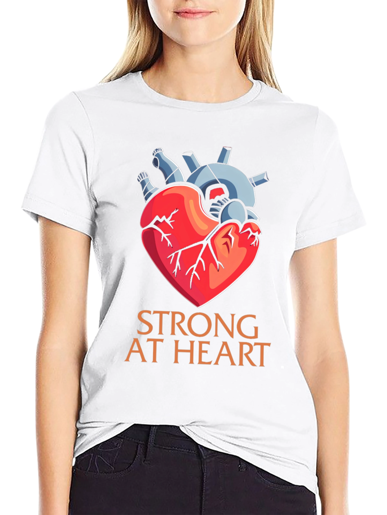 Strong At Heart Graphic T-Shirt - Bold Anatomical Style