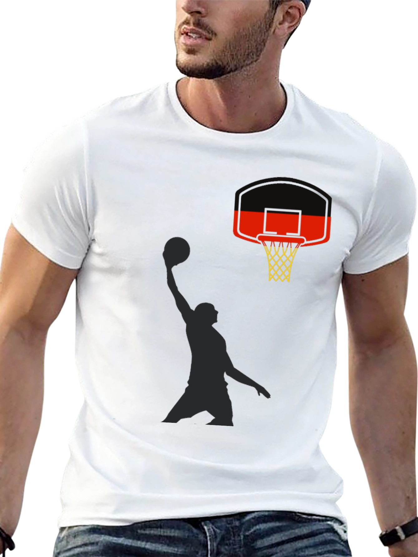 Slam Dunk Graphic Tee - Black Cotton Casual Shirt